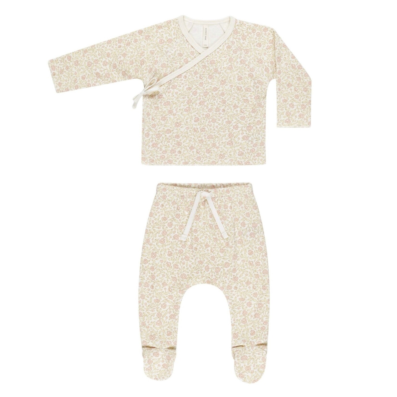 Quincy Mae Quincy Mae - Wrap Top + Footed Pant Set