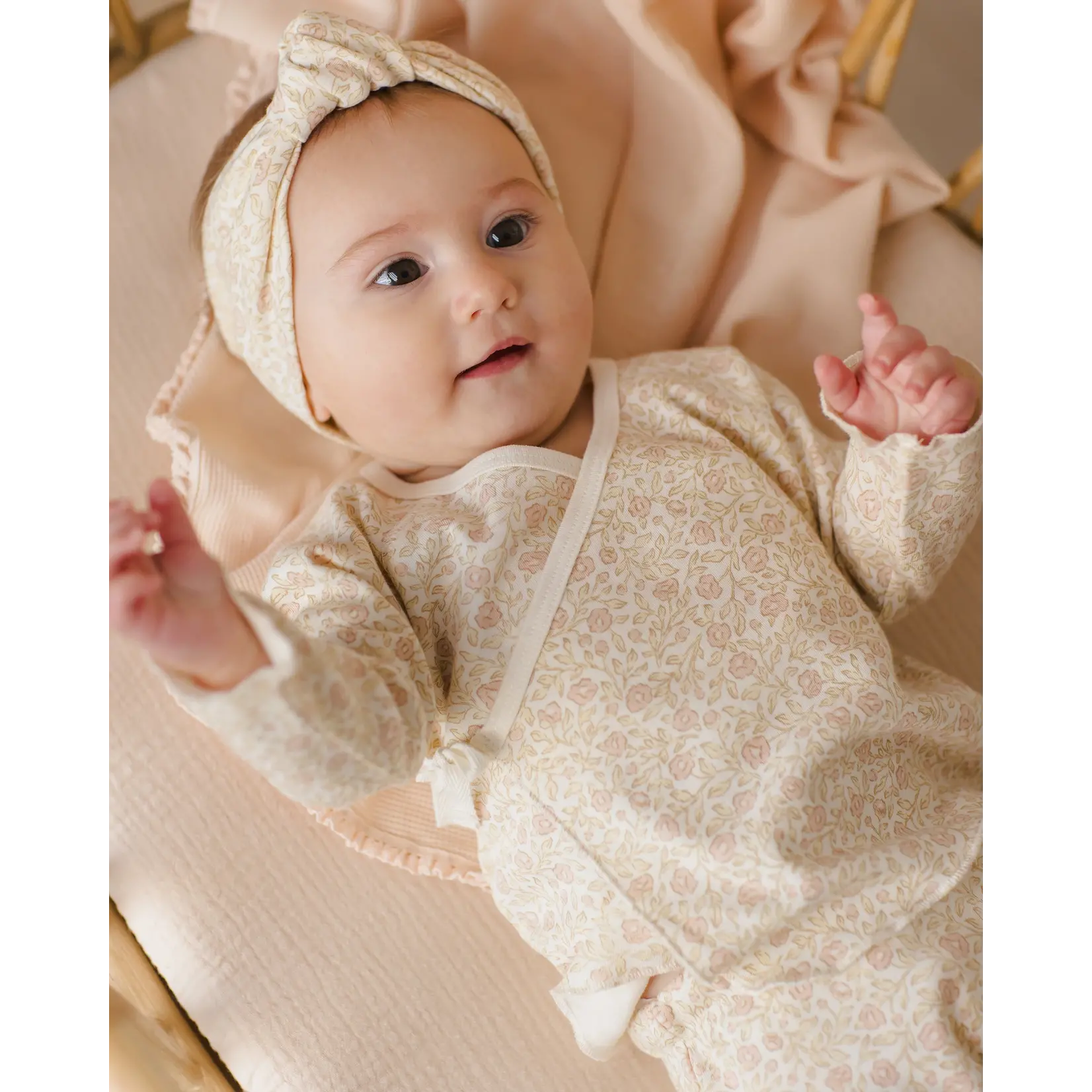 Quincy Mae Quincy Mae - Wrap Top + Footed Pant Set
