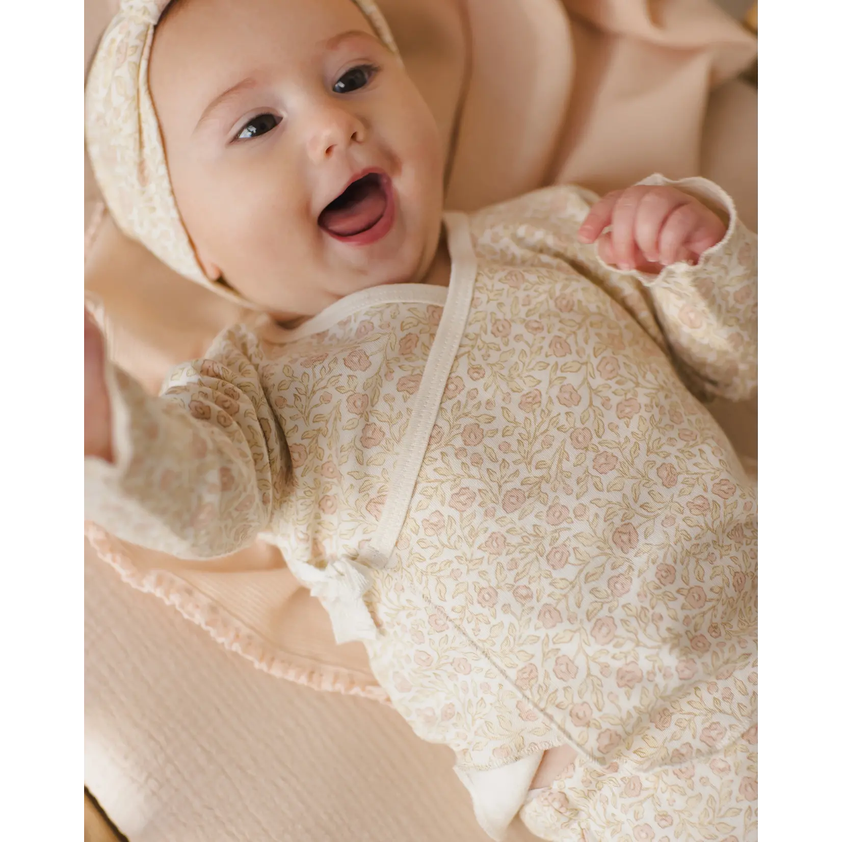Quincy Mae Quincy Mae - Wrap Top + Footed Pant Set