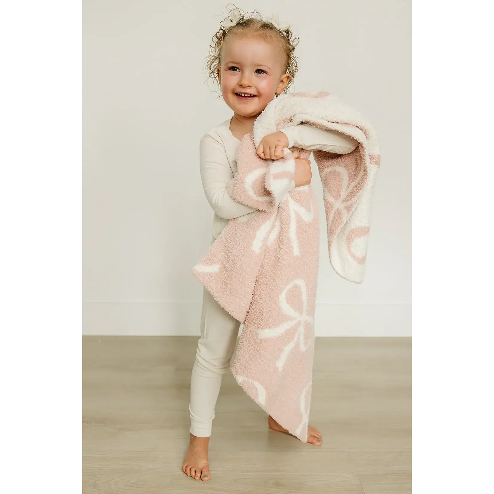 Mebie Baby Mebie Baby - Pink Bow Plush Blanket