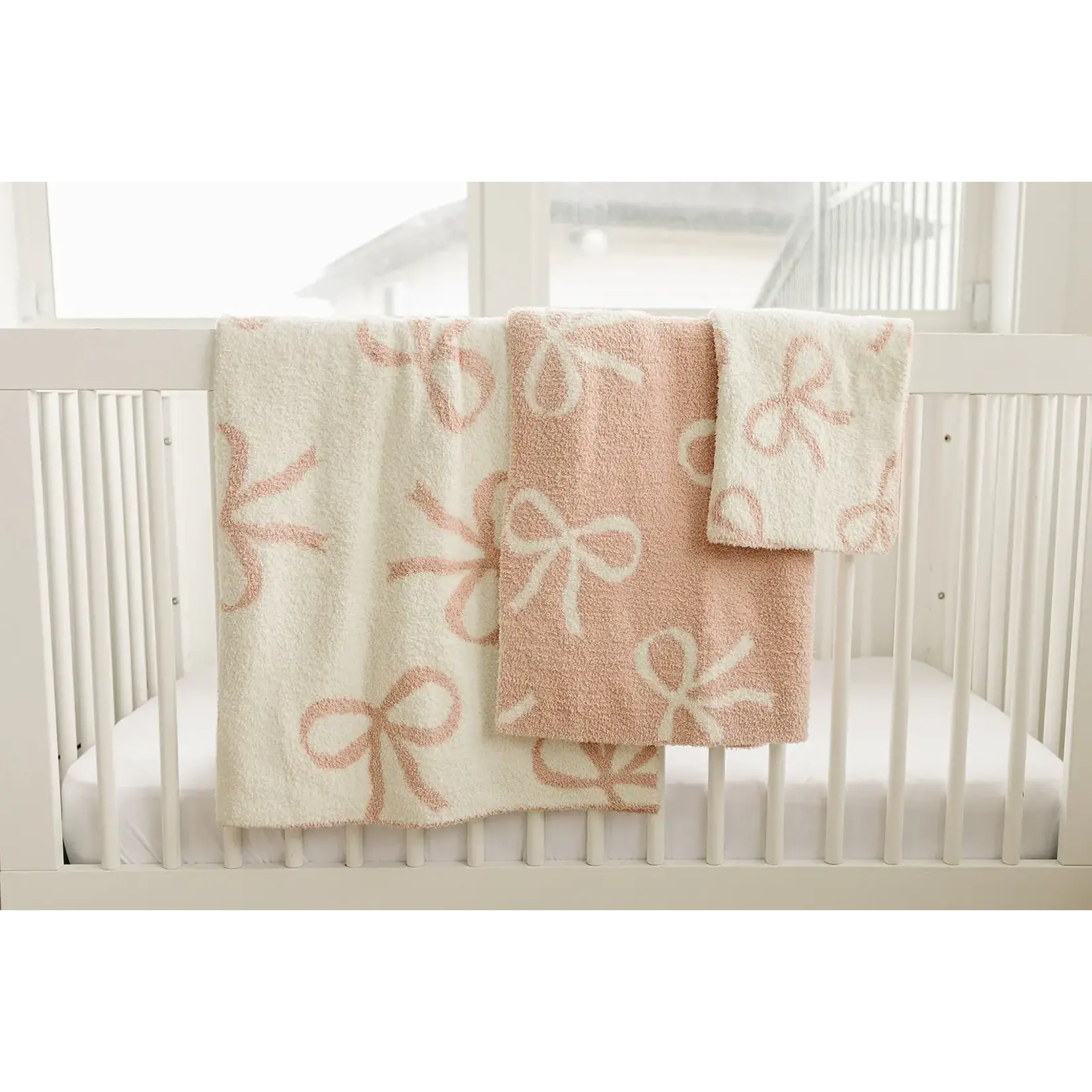 Mebie Baby Mebie Baby - Pink Bow Plush Blanket