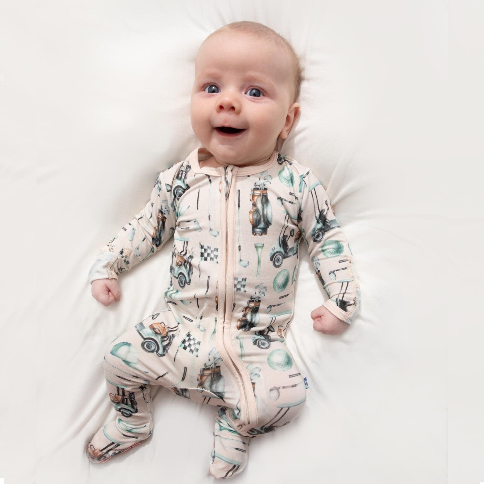 KicKee Pants KicKee Pants - Zipper Footie  Latte Golf