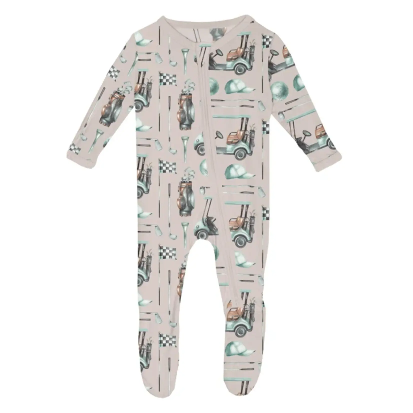 KicKee Pants KicKee Pants - Zipper Footie  Latte Golf
