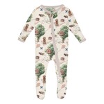 KicKee Pants KicKee Pants - 2-Way Zipper Natural Tree House Footie