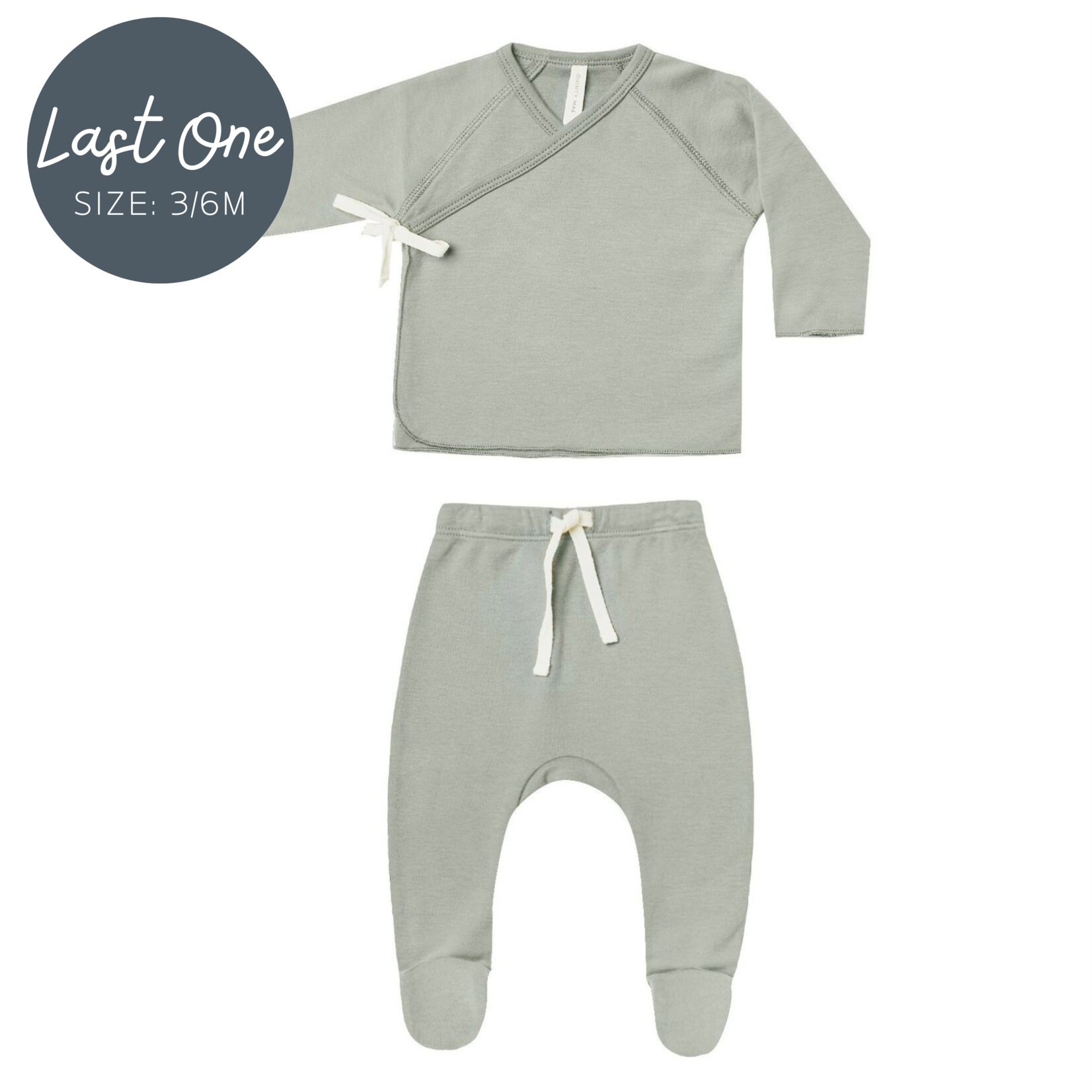 Quincy Mae Quincy Mae - Wrap Top + Footed Pant Set