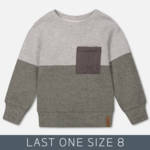 Deux Par Deux Deux Par Deux - Color Block Brushed Jersey Top With Quilted Pocket