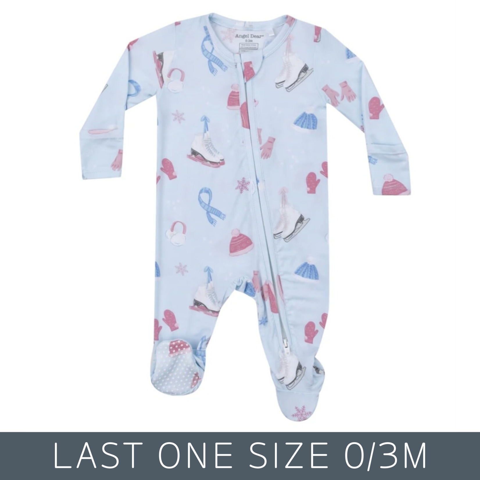 Angel Dear Angel Dear - Ruffle Zipper Footie | Ice Skating