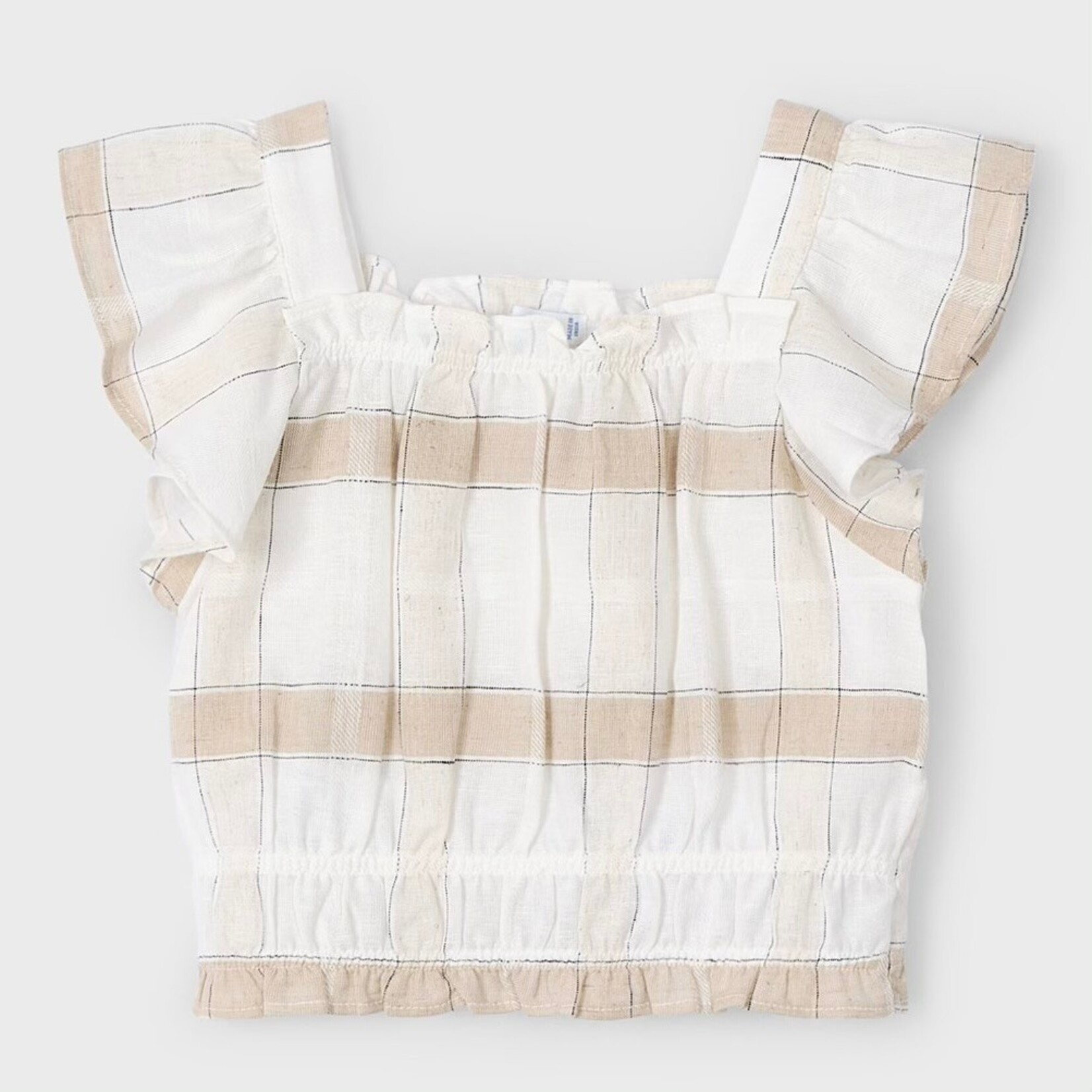 Mayoral Mayoral - Plaid Linen Blouse