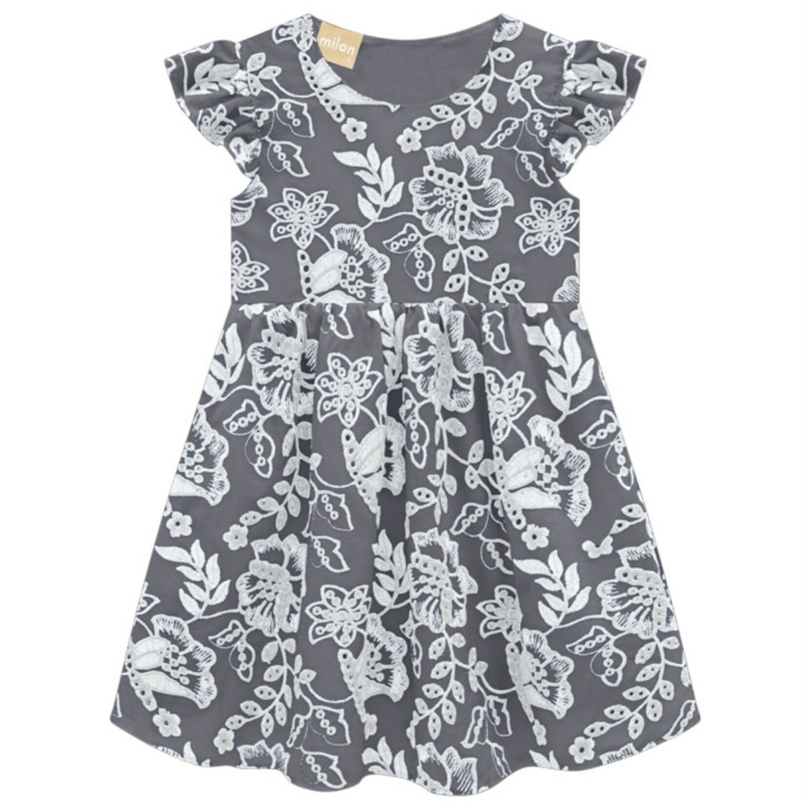 Milon Milon - Grey Eyelet Dress