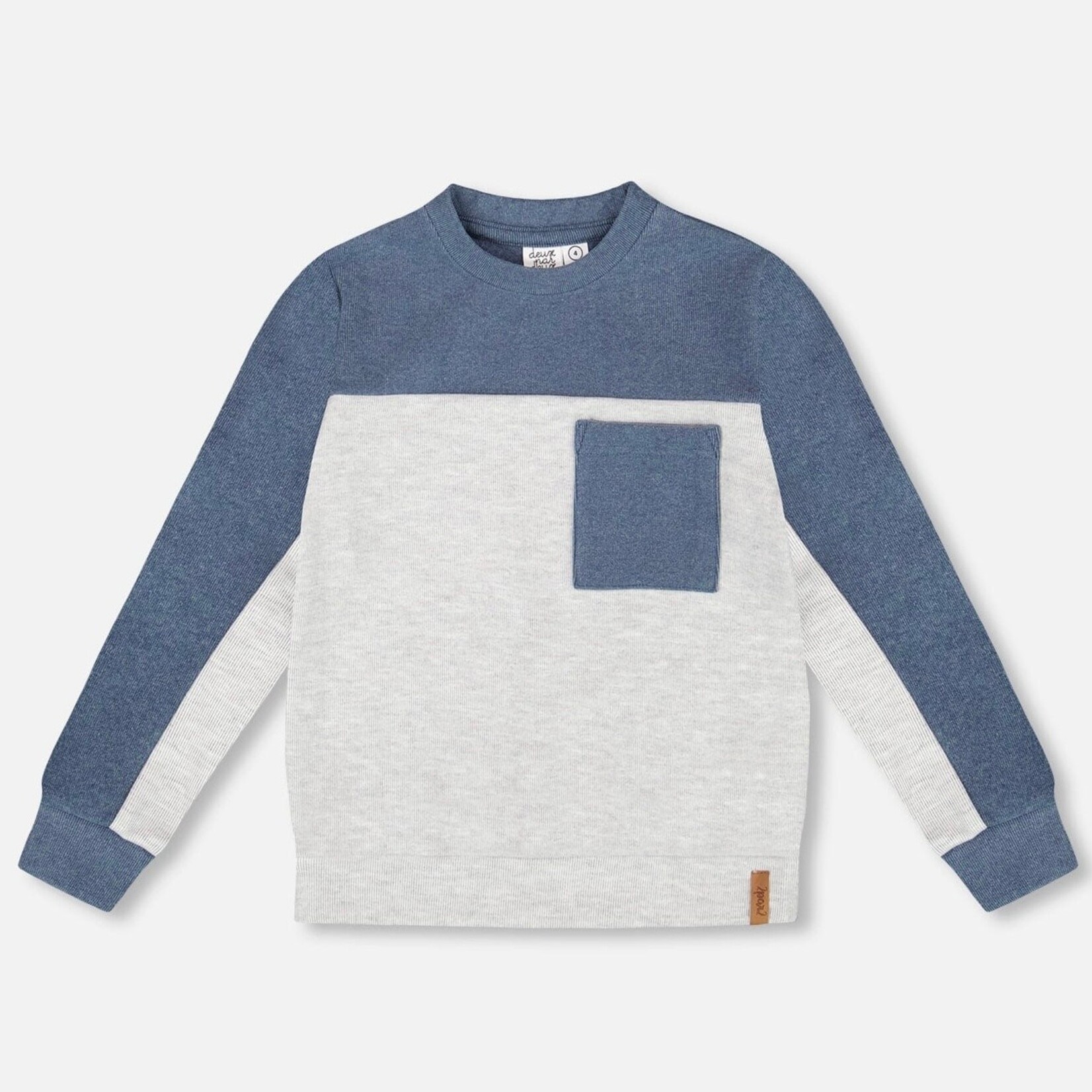 Deux Par Deux Deux Par Deux  - Color Block Brushed Jersey With Chest Pocket