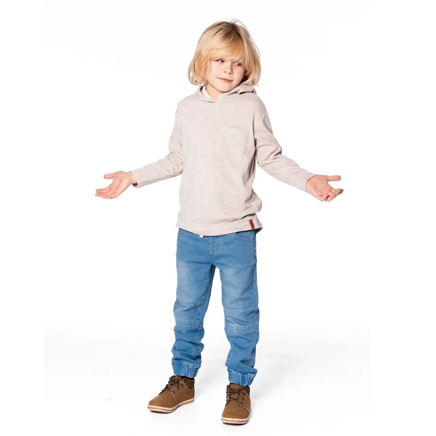 Deux Par Deux Deux Par Deux  - Brused Jersey Hooded T-shirt