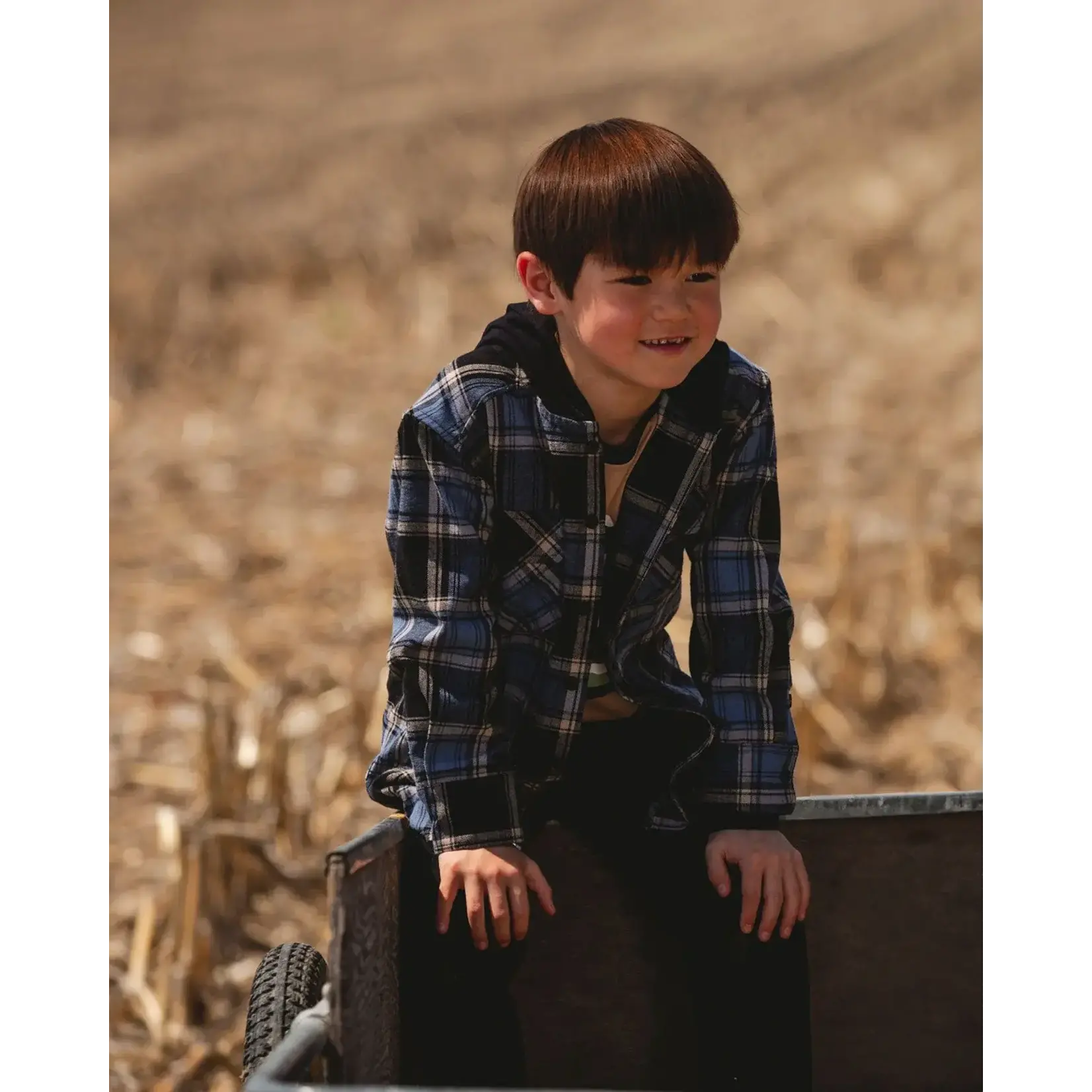 Deux Par Deux Deux Par Deux  - Flanel Shirt With Jersey Hood