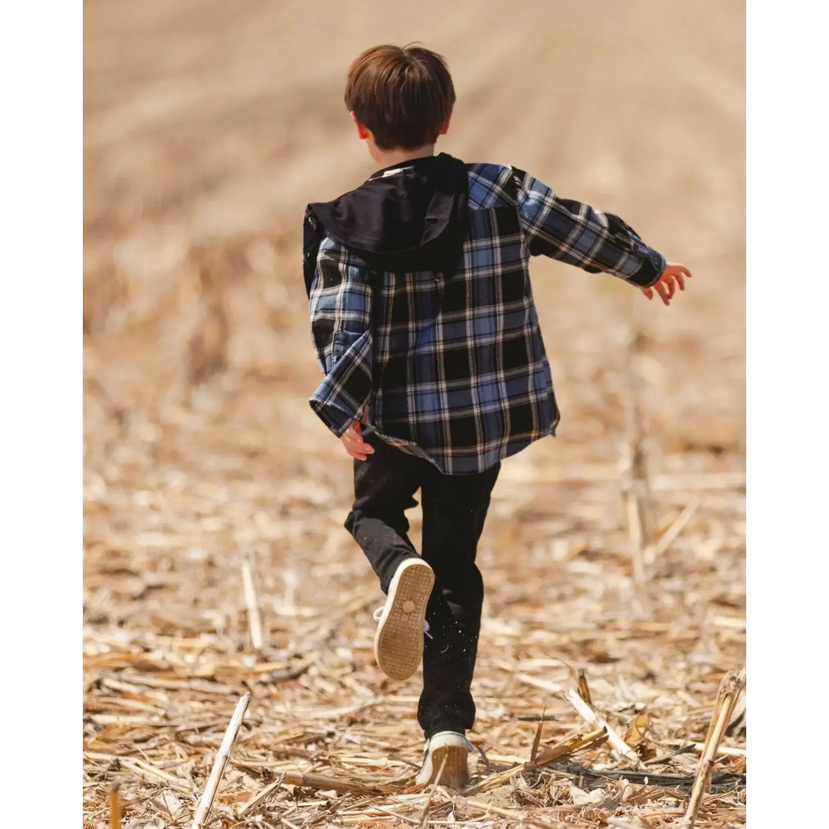 Deux Par Deux Deux Par Deux  - Flanel Shirt With Jersey Hood