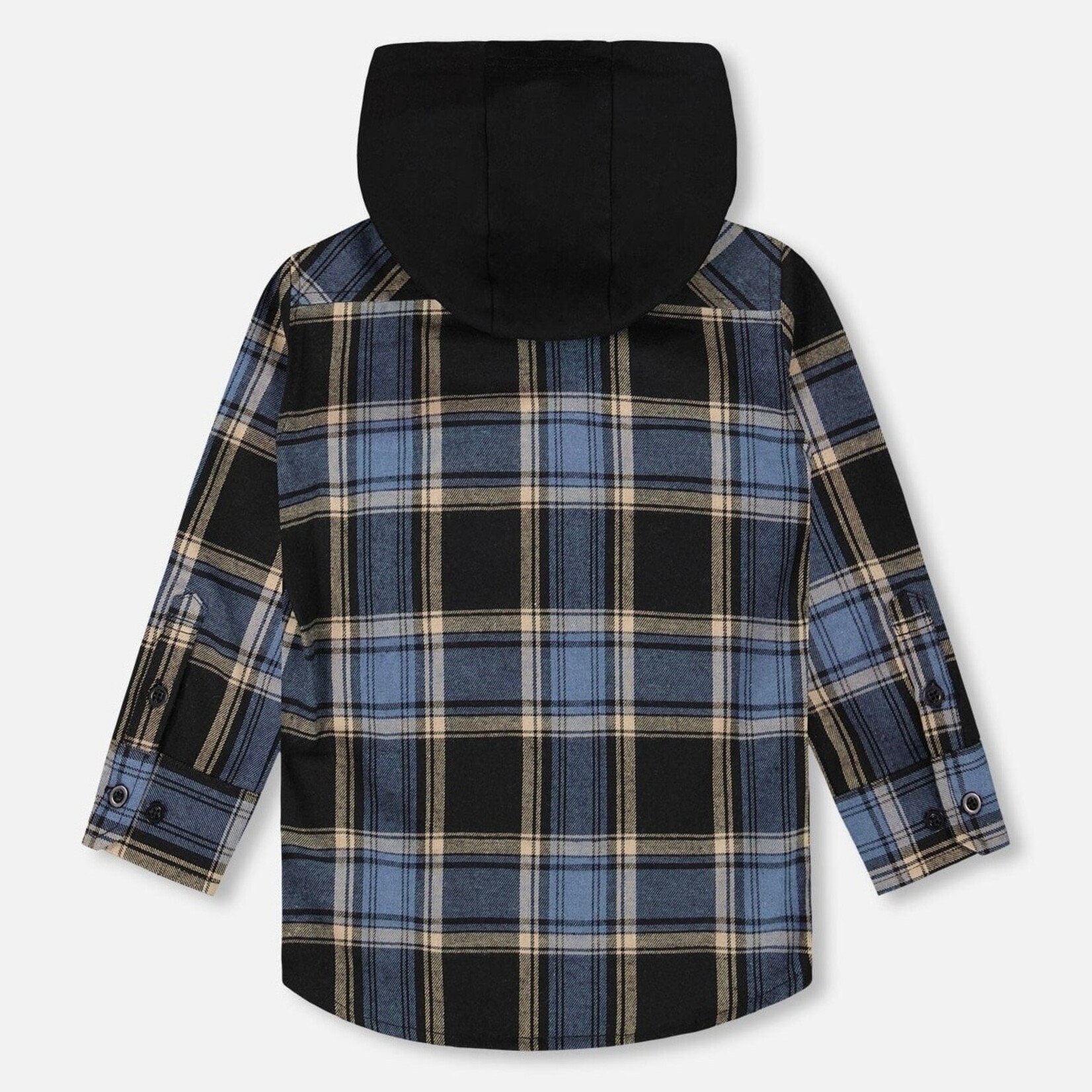 Deux Par Deux Deux Par Deux  - Flanel Shirt With Jersey Hood