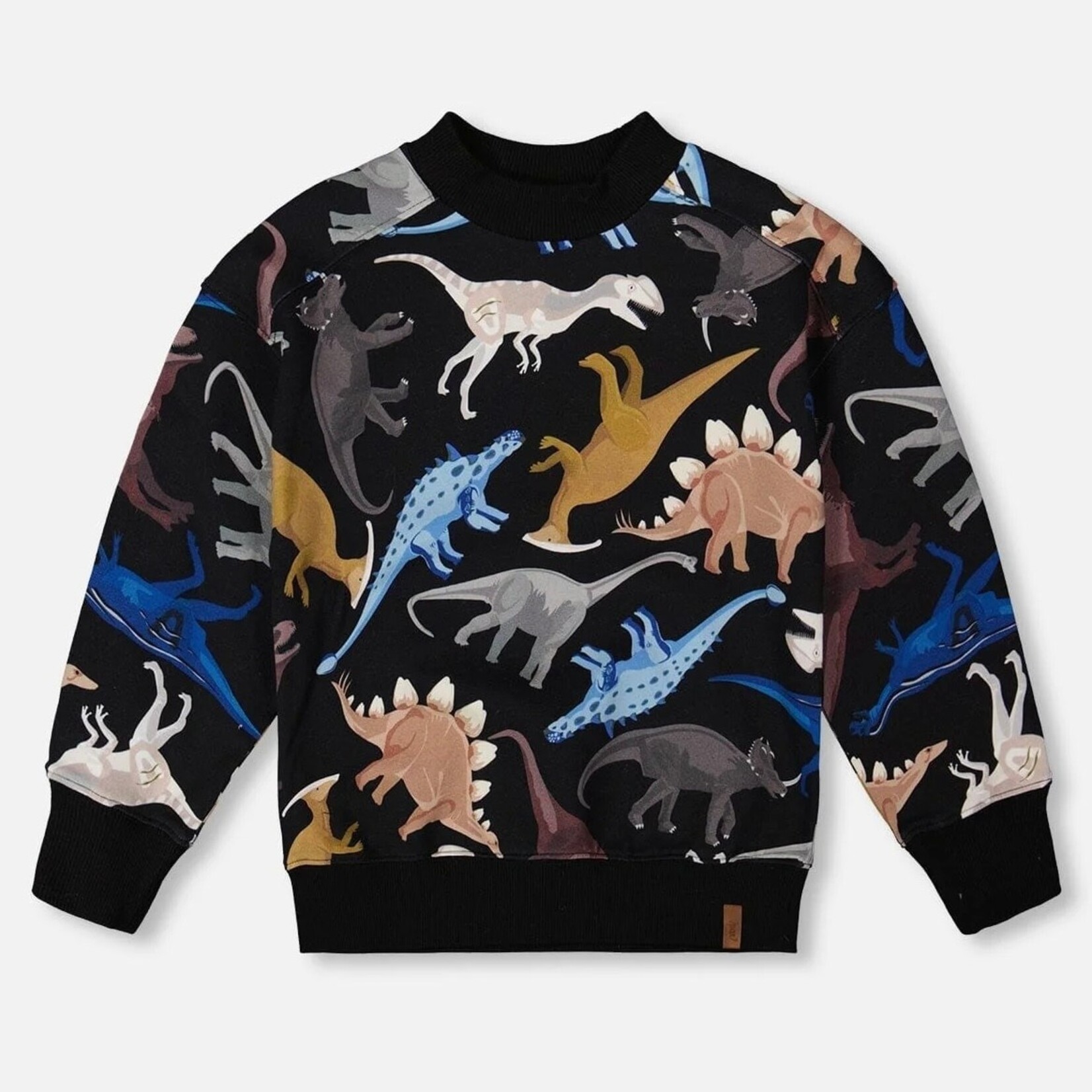 Deux Par Deux Deux Par Deux  - Printed Fleece Dino Sweatshirt