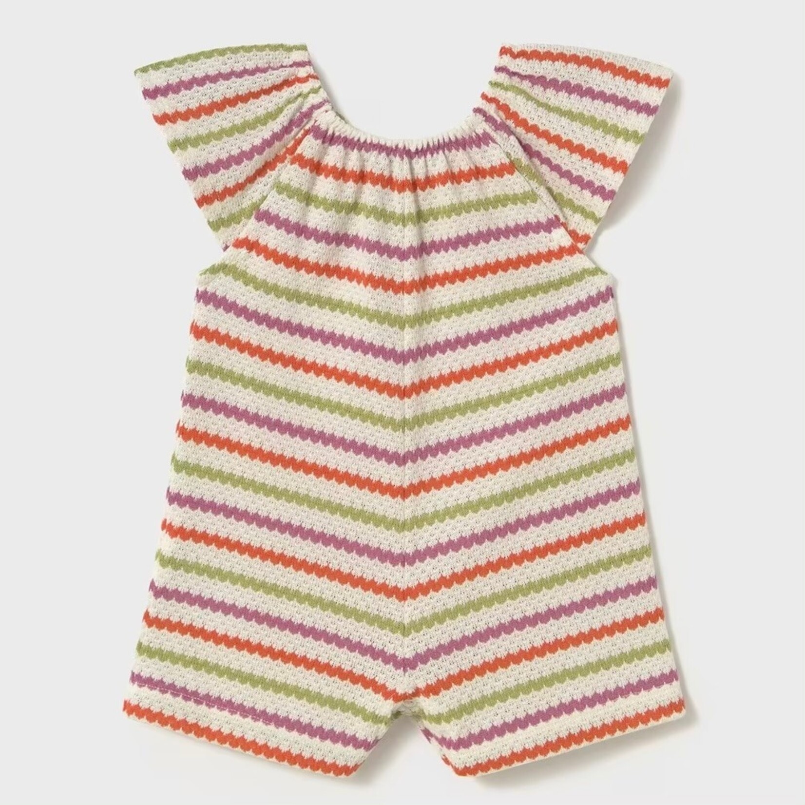 Mayoral Mayoral - Striped Crochet Romper