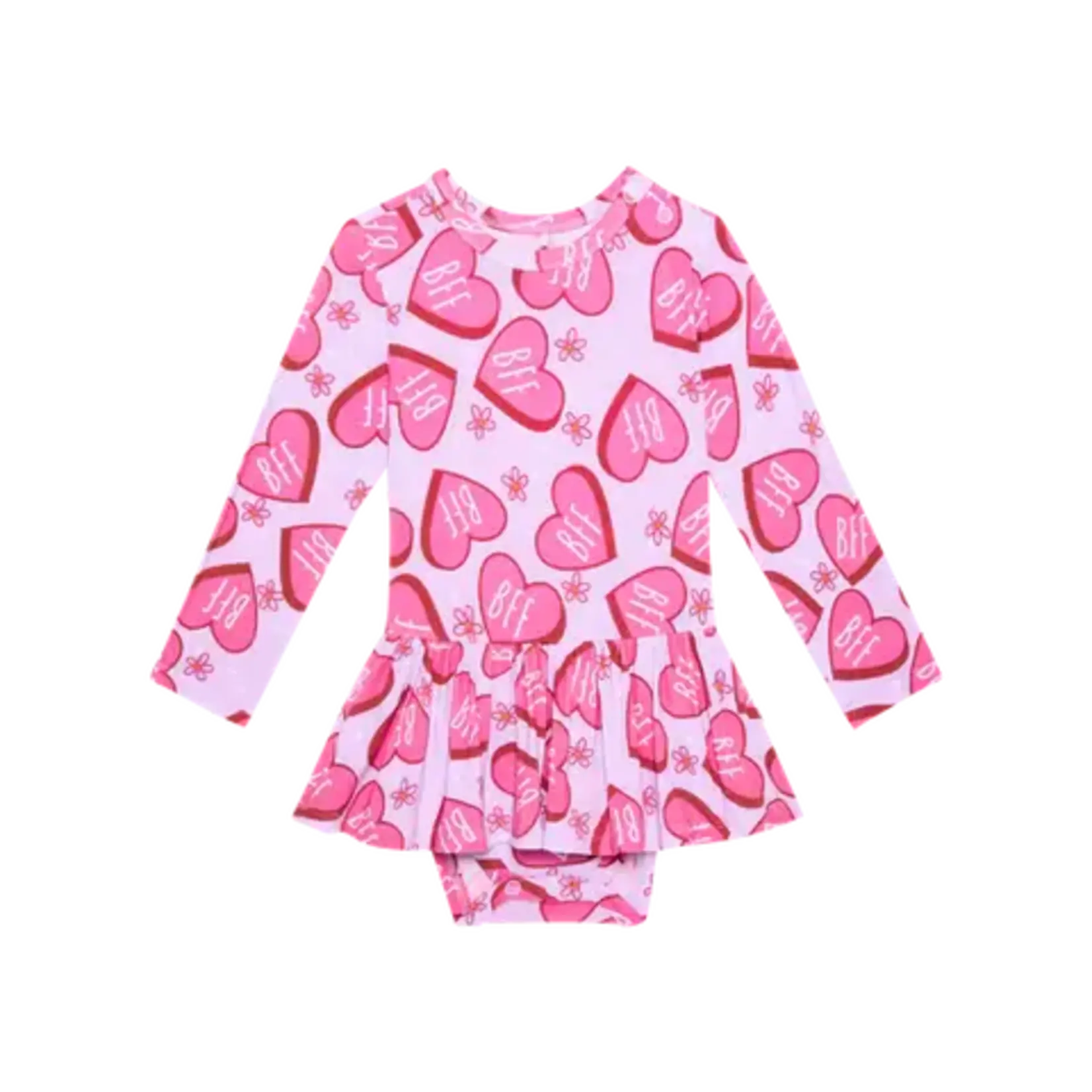 Posh Peanut Posh Peanut - Besties L/S Twirl Skirt Bodysuit