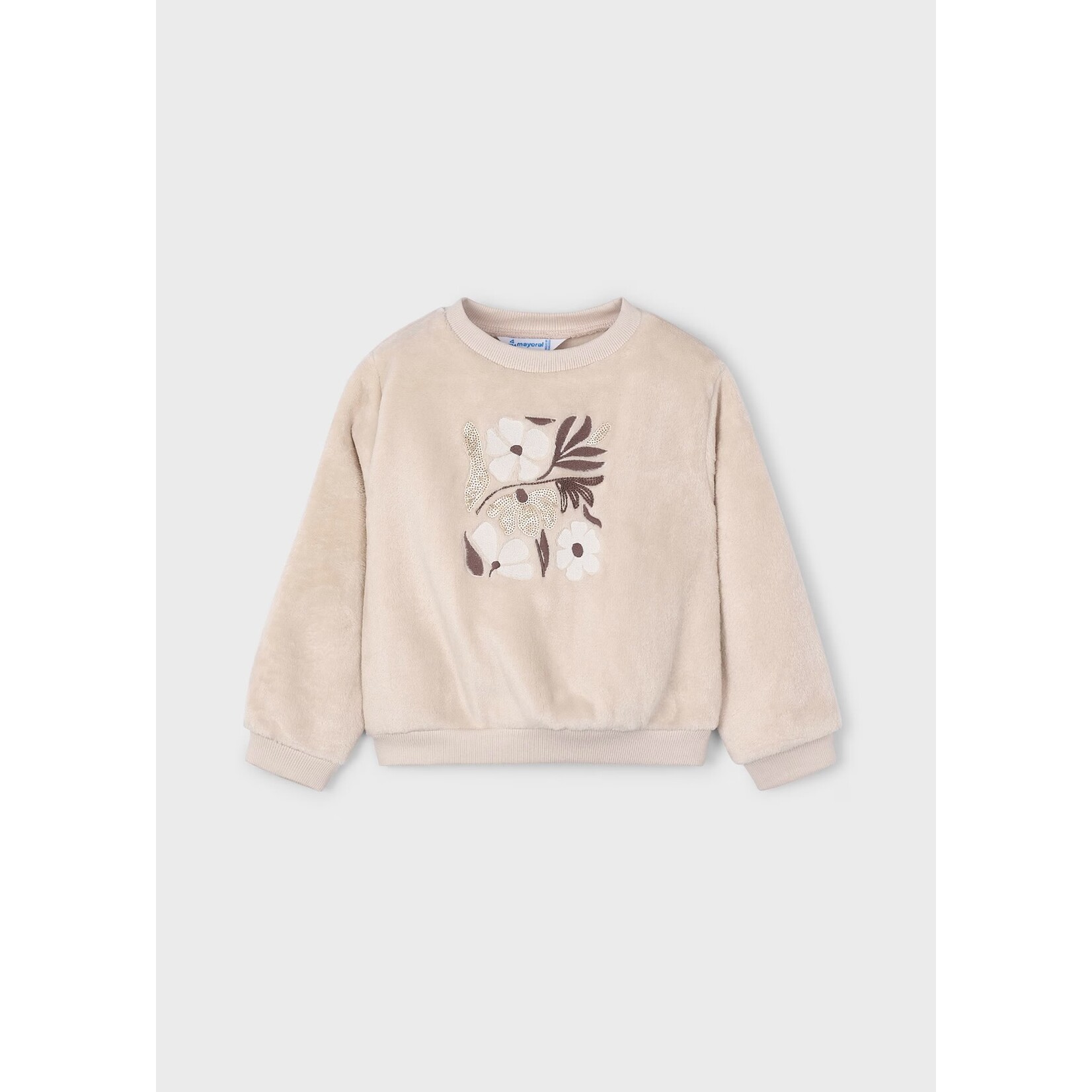Mayoral Mayoral - Sweatshirt With Floral Faux Fur