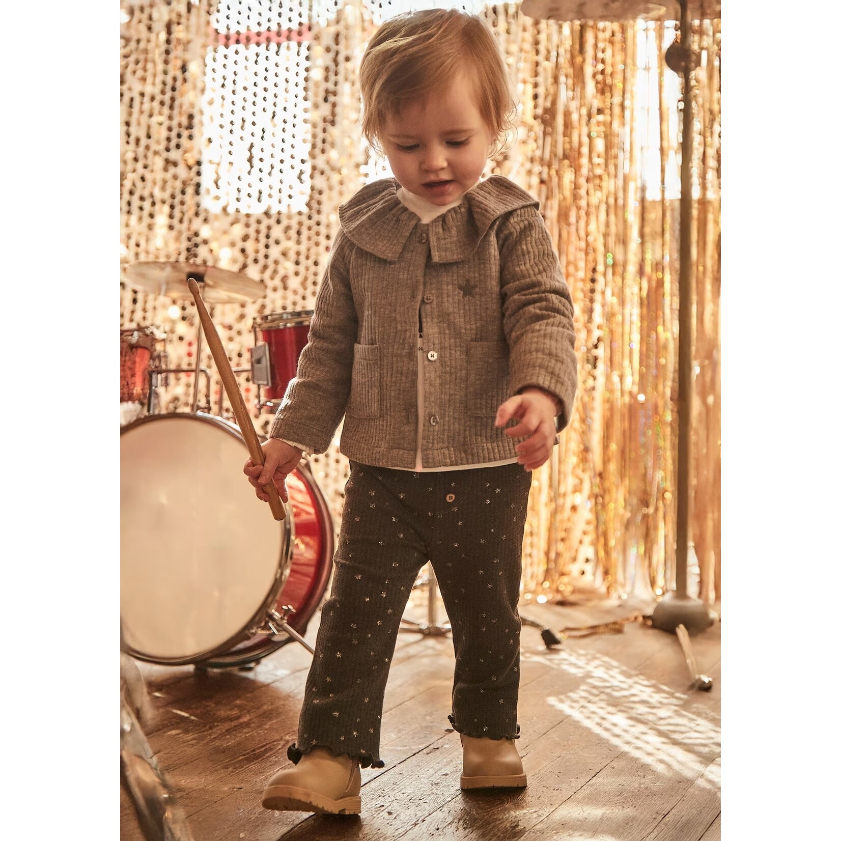 Mayoral Mayoral - Ribbed Flare Leggings With Stars