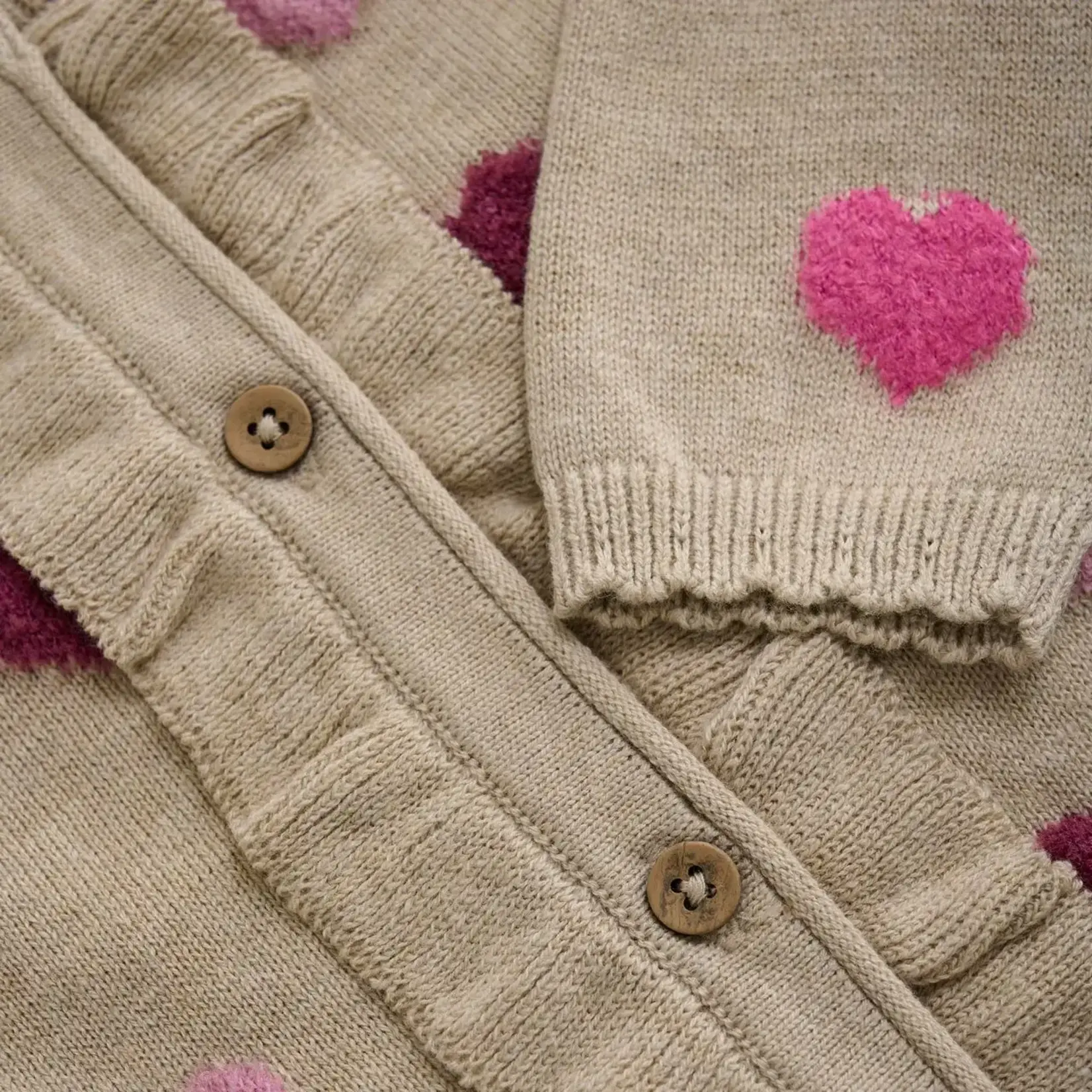 MinyMo Minymo - Heart Knit Cardigan