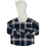 Mebie Baby Mebie Baby - Plaid Hooded Button Up Shirt