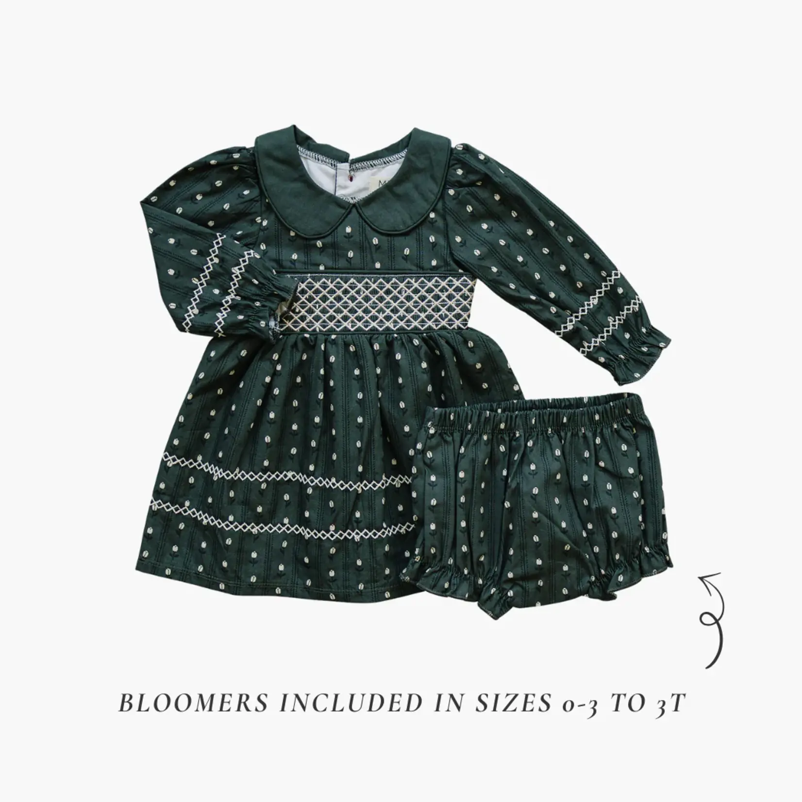 Mebie Baby Mebie Baby - Tulip Smocked Peter Pan Collar Dress