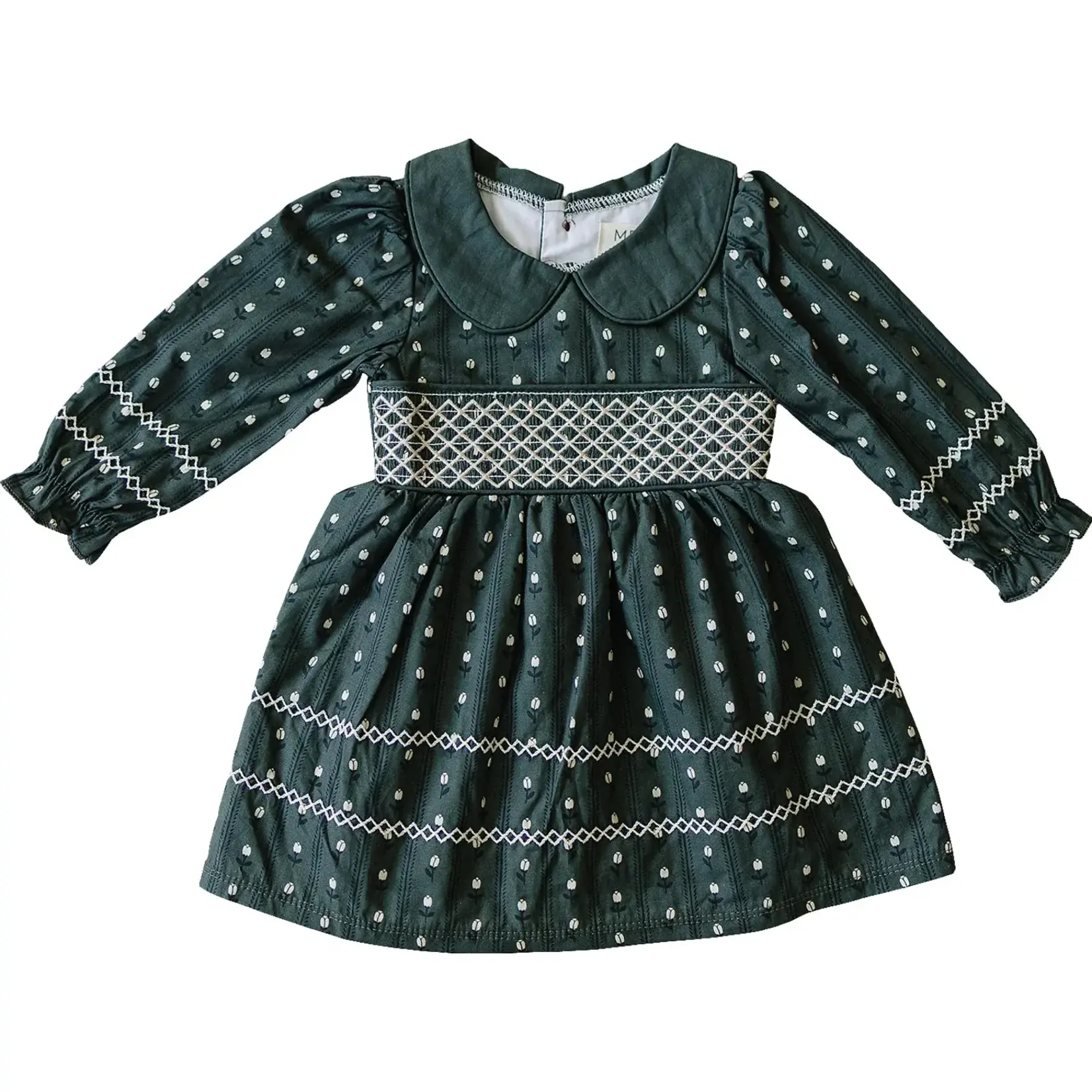 Mebie Baby Mebie Baby - Tulip Smocked Peter Pan Collar Dress