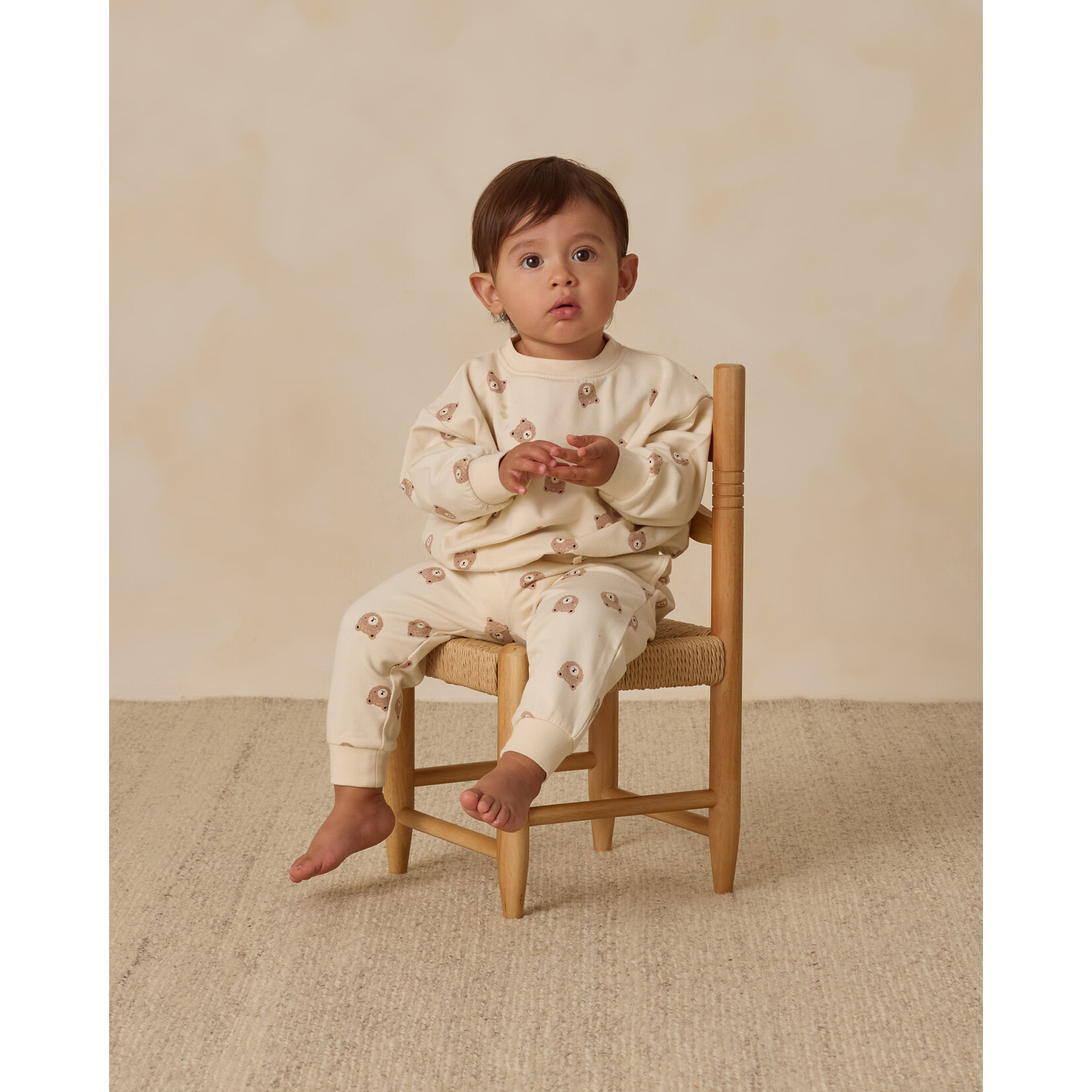 Quincy Mae Quincy Mae - Relaxed Sweatshirt Brown Bear