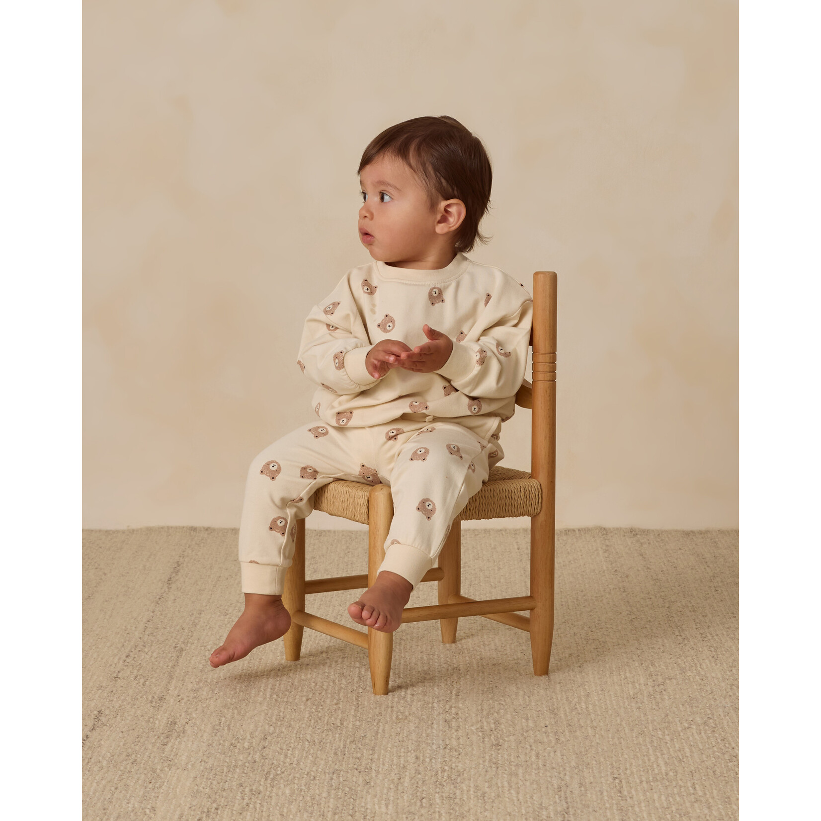 Quincy Mae Quincy Mae - Relaxed Sweatpant  Brown Bear