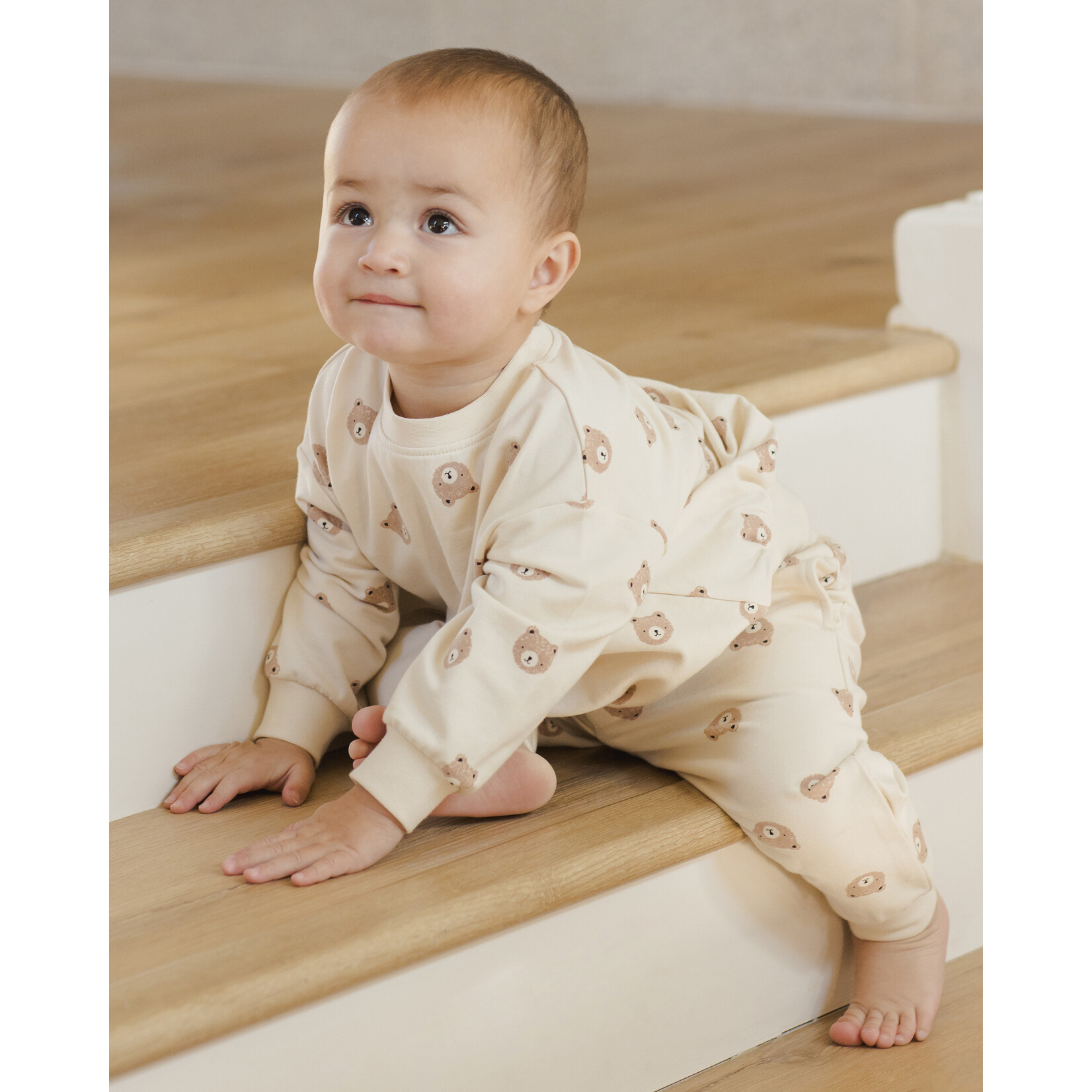 Quincy Mae Quincy Mae - Relaxed Sweatpant  Brown Bear