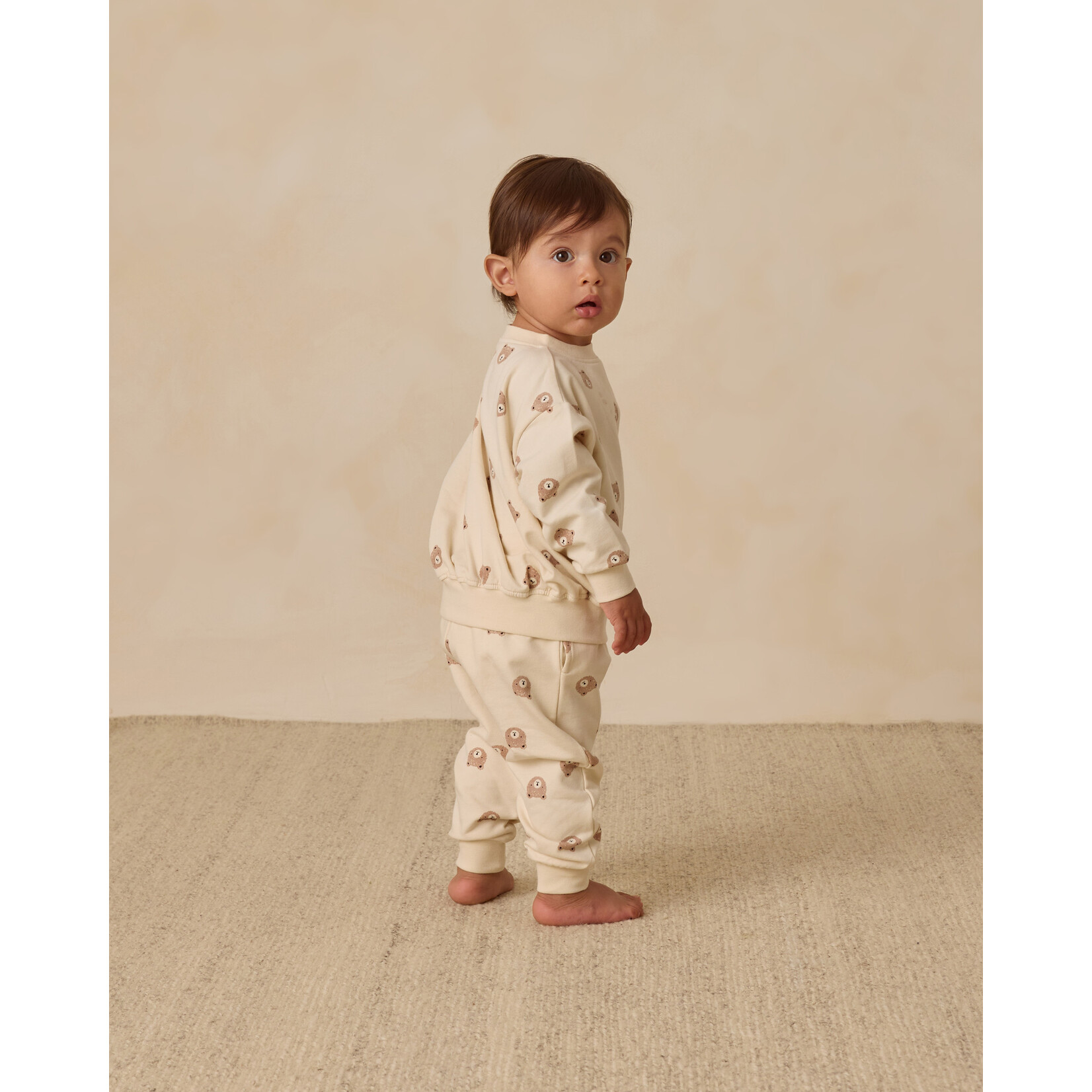 Quincy Mae Quincy Mae - Relaxed Sweatpant  Brown Bear