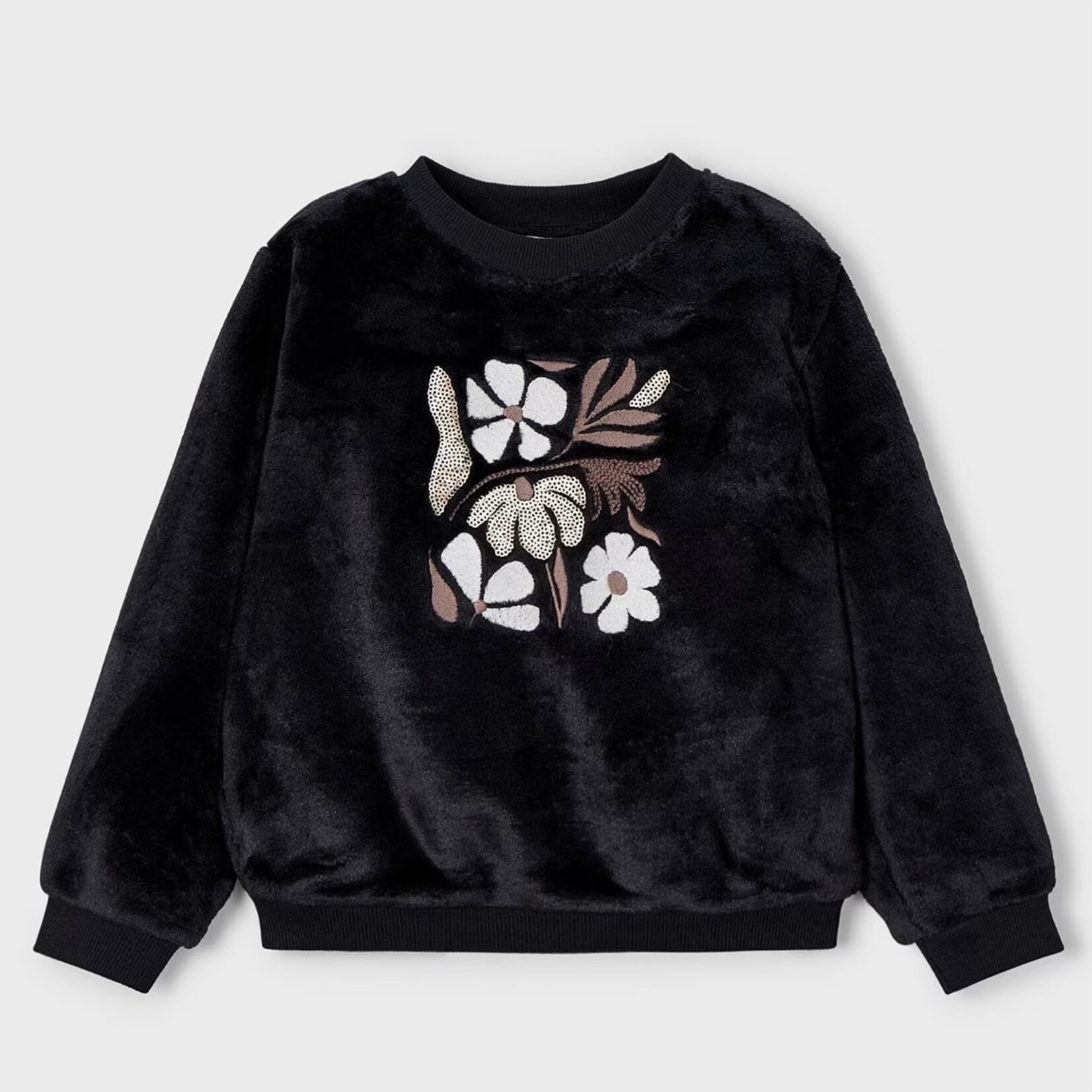 Mayoral Mayoral - Sweatshirt With Floral Faux Fur (2432)