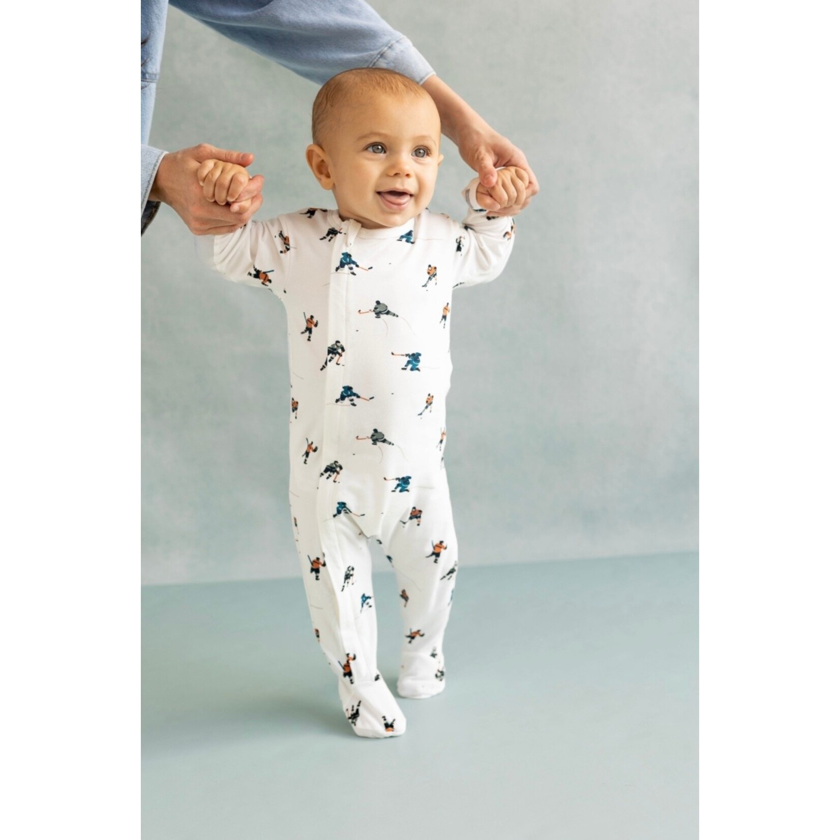 Coccoli Coccoli -Cotton  Modal  Ice Hockey Players Zipper Footie