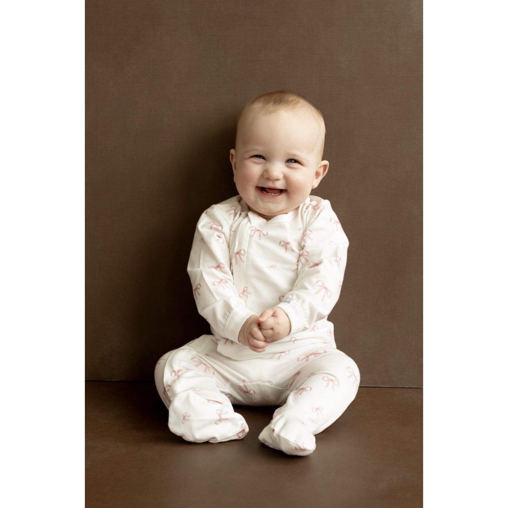 Coccoli Coccoli - Cotton  Modal  Bows Zipper Footie