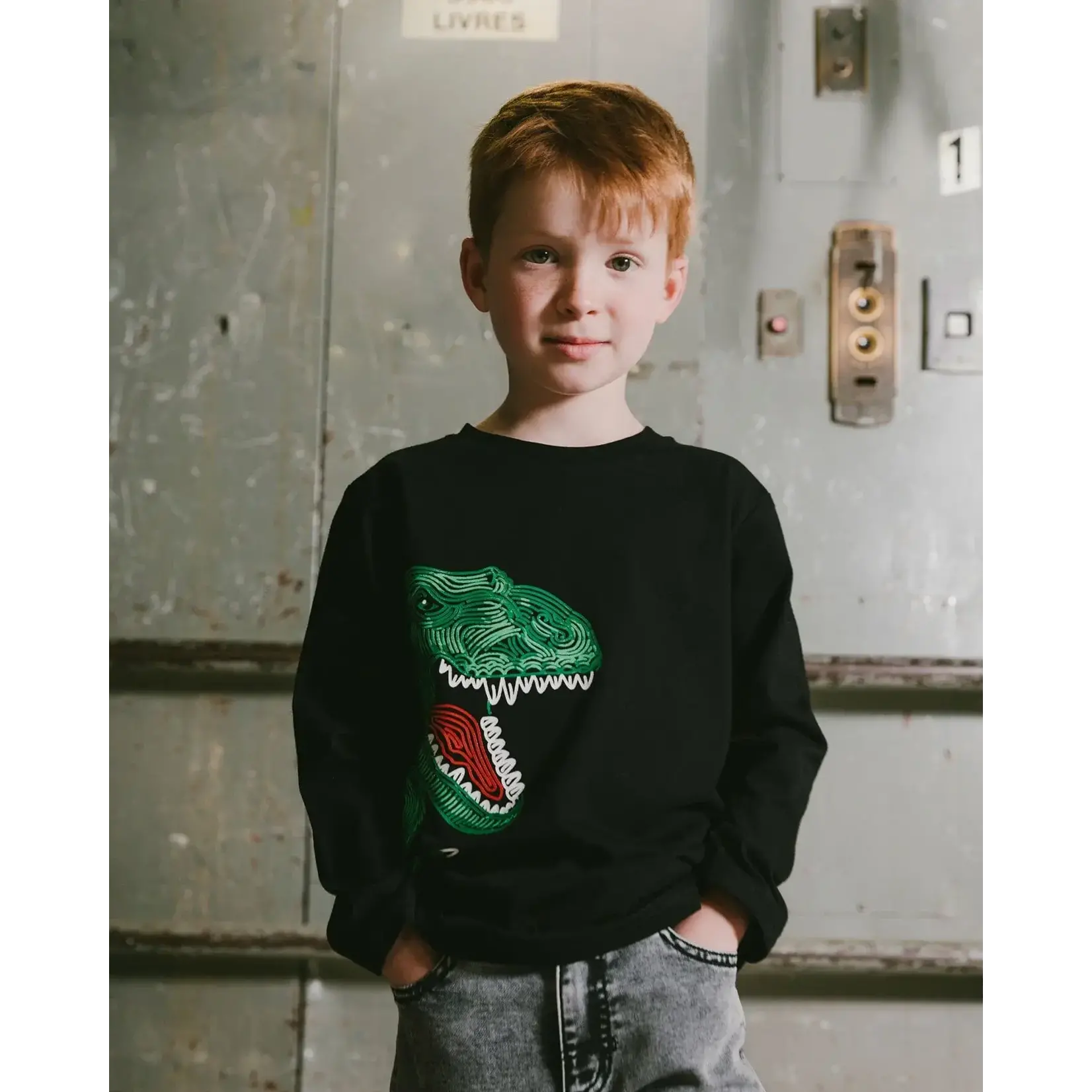 Deux Par Deux Deux Par Deux - Organic Dinosaur L/S T-Shirt