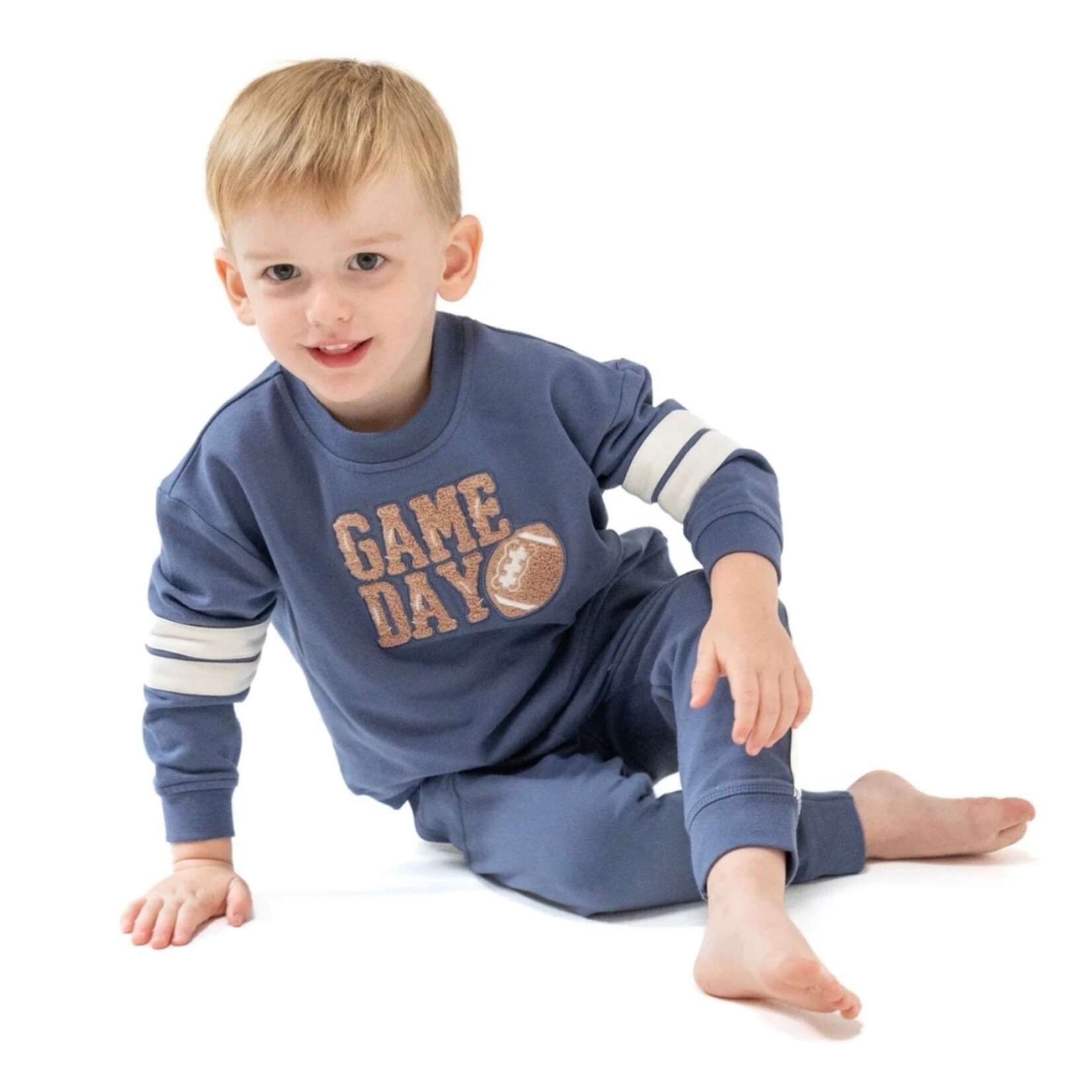 Angel Dear Angel Dear - French Terry Gameday  Varisty Stripe Sweatshirt