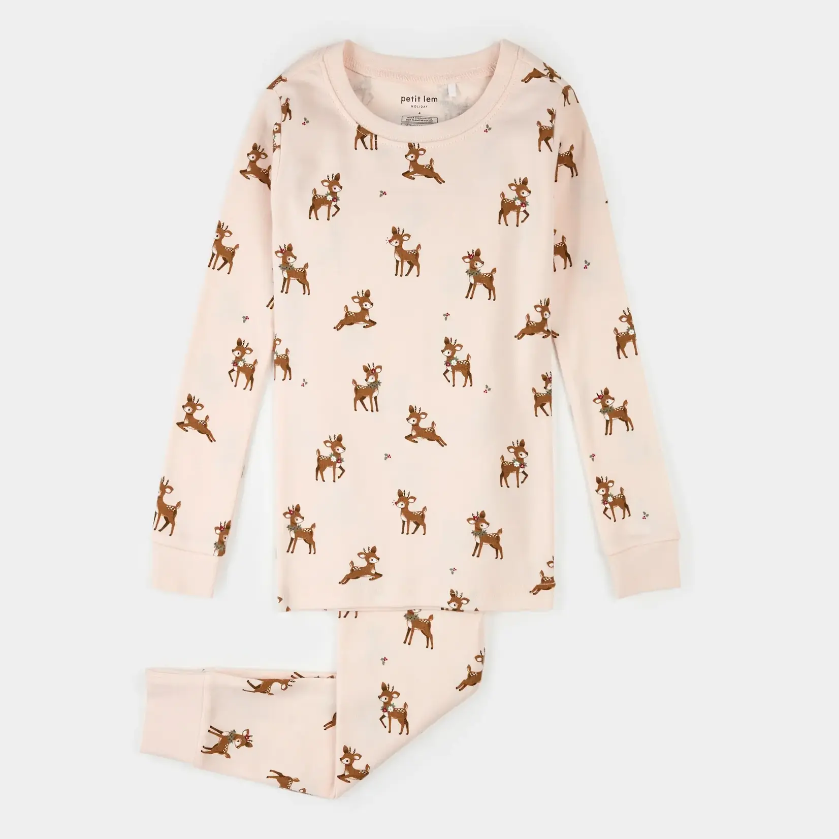 Petit Lem Petit Lem - Reindeer Print PJ Set