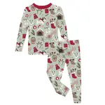 KicKee Pants KicKee Pants - L/S Pajama Set Aloe Christmas Dogs