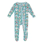 KicKee Pants KicKee Pants - 2 Way Footie Zipper Glacier Snow Globes