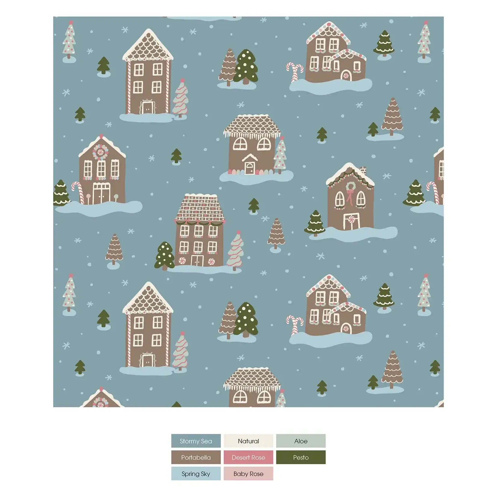KicKee Pants KicKee Pants - 2 Way Footie Zipper Stormy Sea Gingerbread Town