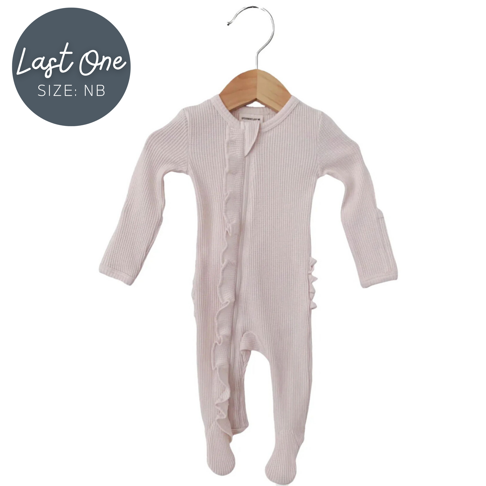 Spearmint Love Spearmint Love - Organic  Waffle Ruffle Zip Footie