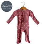 Spearmint Love Spearmint Love - Organic  Waffle Ruffle Zip Heart Footie