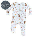 Angel Dear Angel Dear - Vintage Farm Animals Zipper Footie