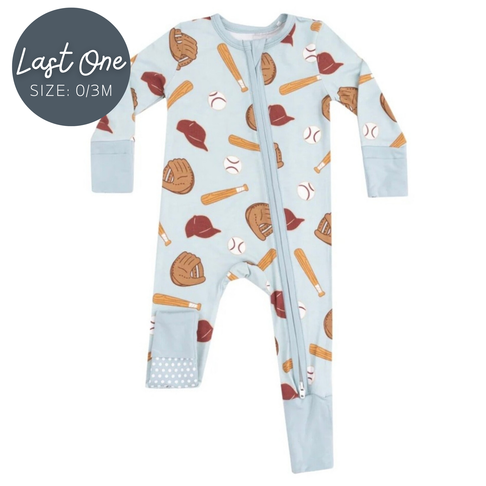 Angel Dear Angel Dear -2 Way Baseball Zipper Romper