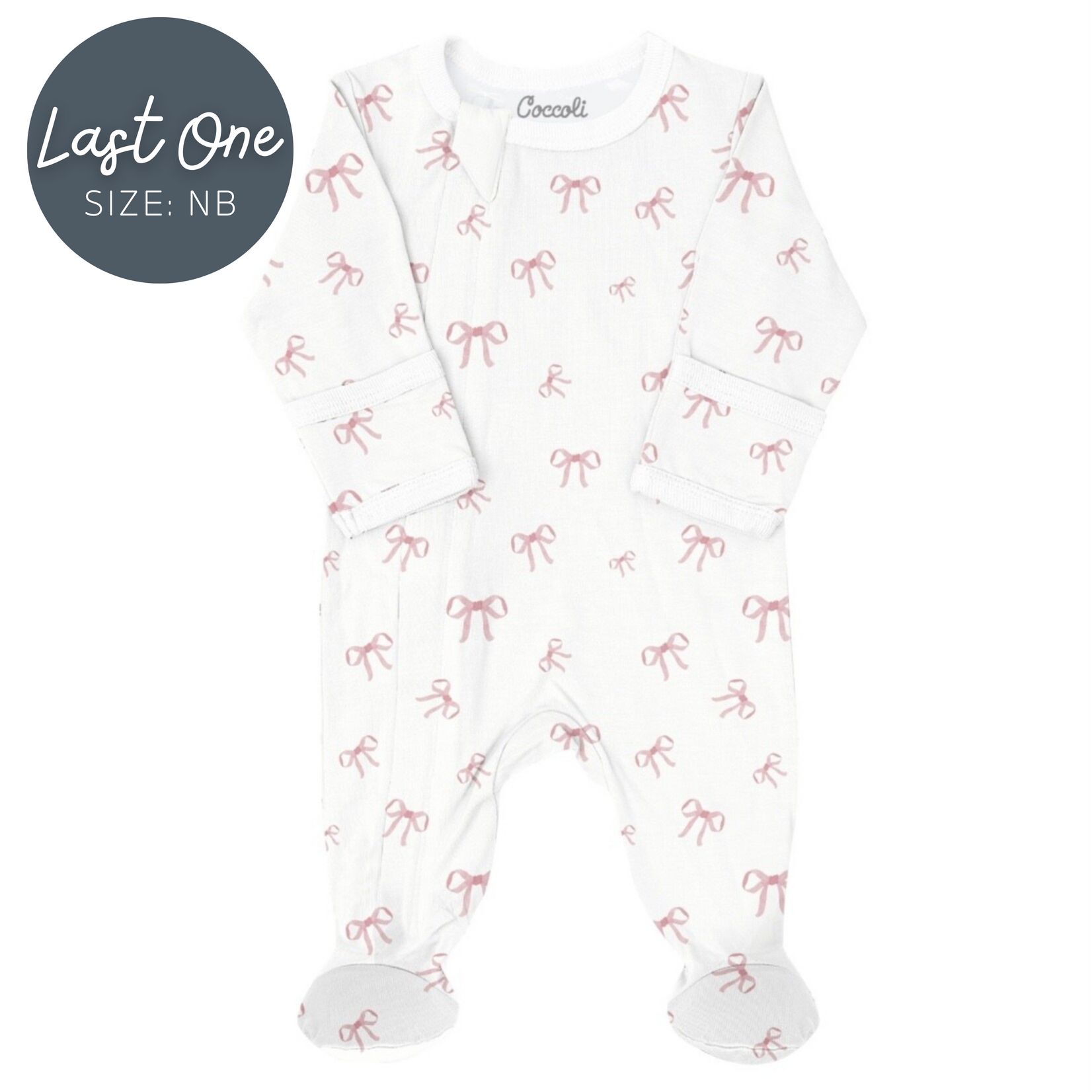 Coccoli Coccoli - Cotton  Modal  Bows Zipper Footie