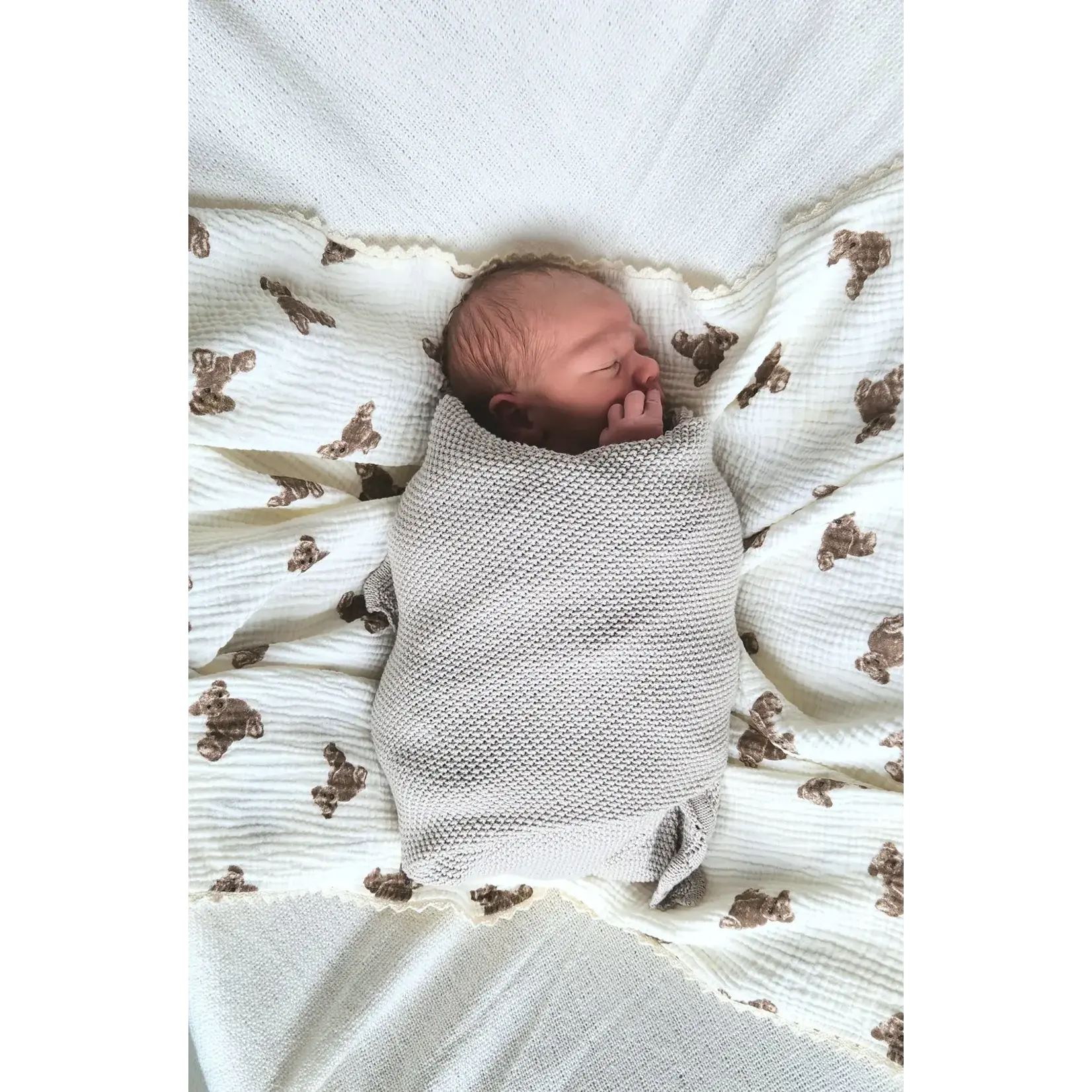 ba.be.O ba.be.O - Organic Cotton Muslin Teddy Bear Swaddle