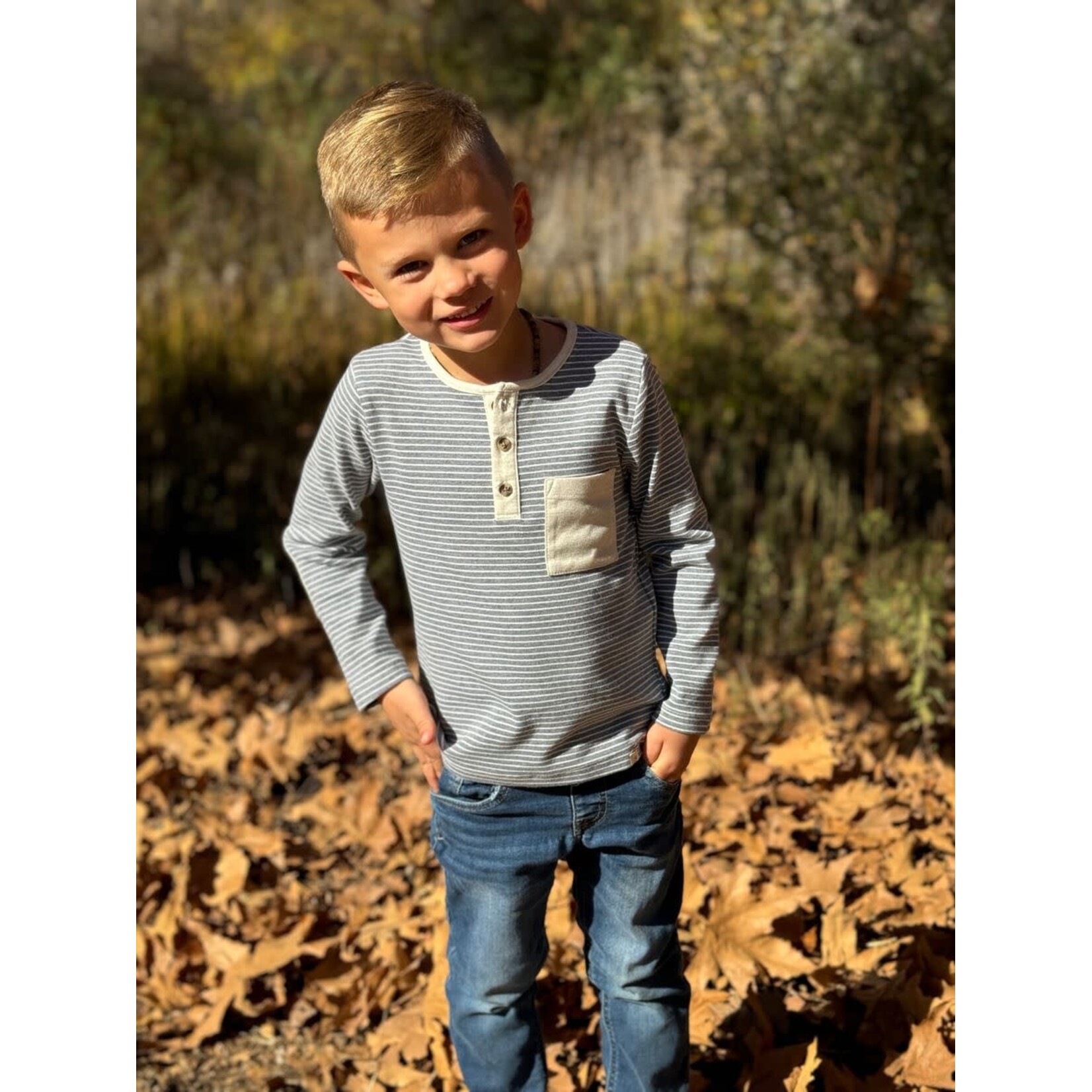 Me & Henry Me & Henry - Linden Henley L/S Shirt