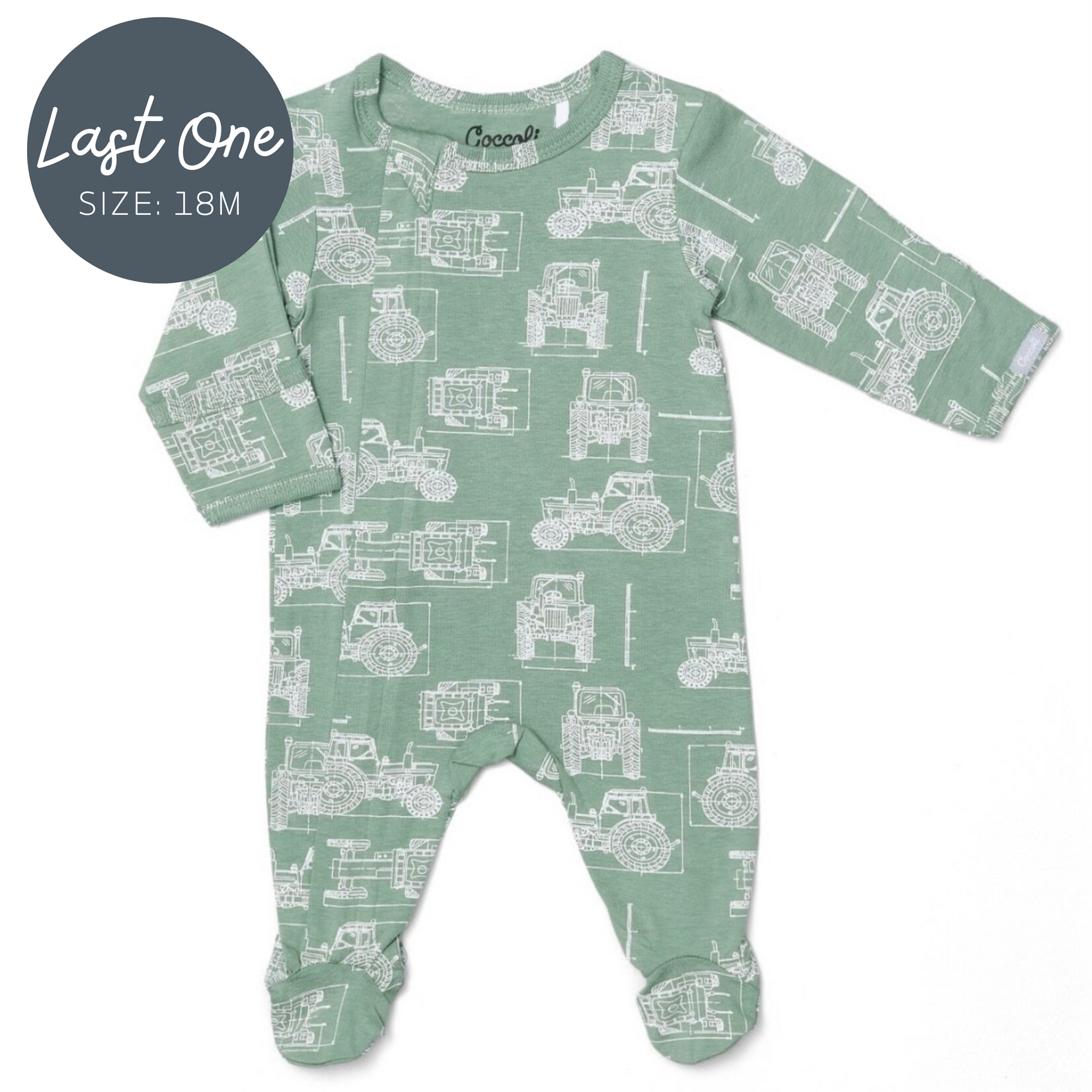 Coccoli Coccoli - Cotton Modal Zipper Footie | Tractors