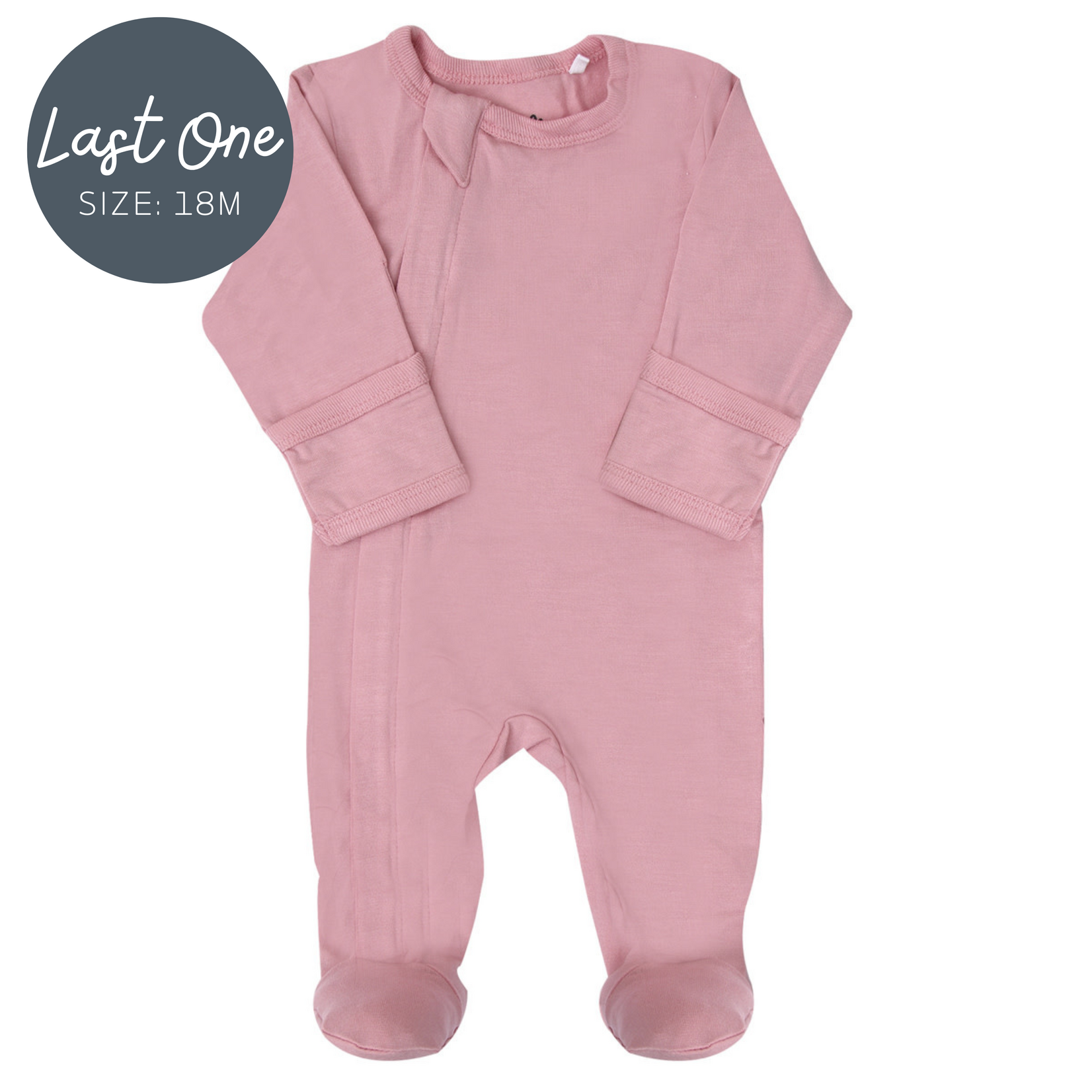 Coccoli Coccoli - Modal Zipper Footie | Silver Pink