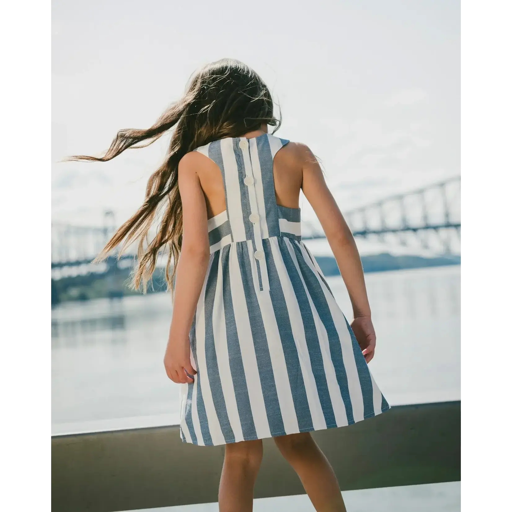 Deux Par Deux Deux Par Deux - Sleeveless Striped Dress